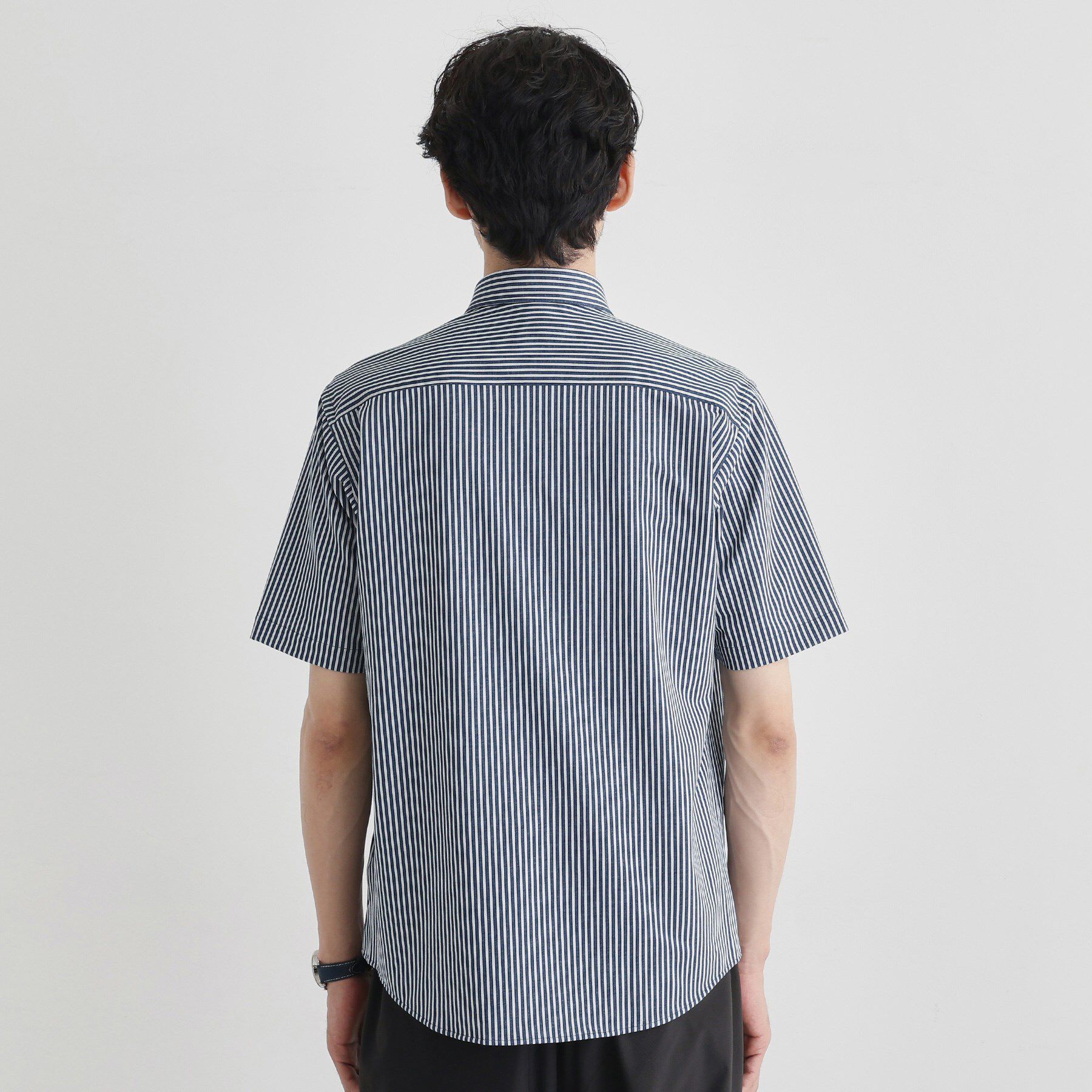 TAKEO KIKUCHI「【COOL CITY WEAR】ストライプジャージ ボタンダウンシャツ /接触冷感」|シャツ・ブラウス|