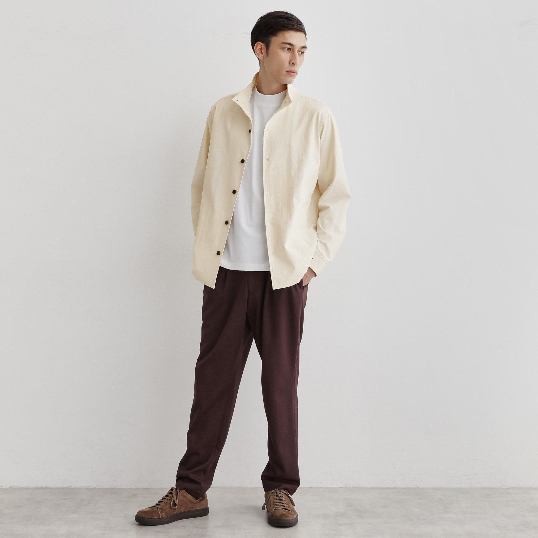 TAKEO KIKUCHI「【3D ナイロン ストレッチ】スタンドカラー シャツブルゾン」|ブルゾン・スタジャン|