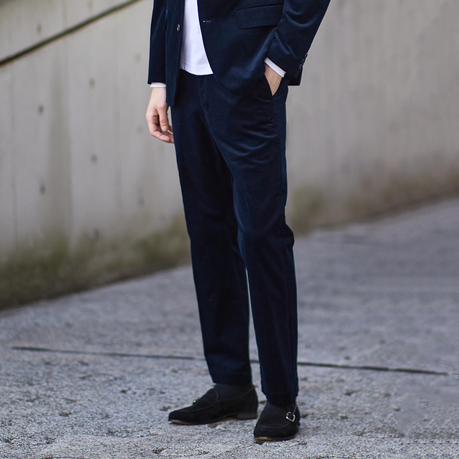 TAKEO KIKUCHI「サイドゴアストレッチコーデュロイパンツ」|その他|ネイビー(094)