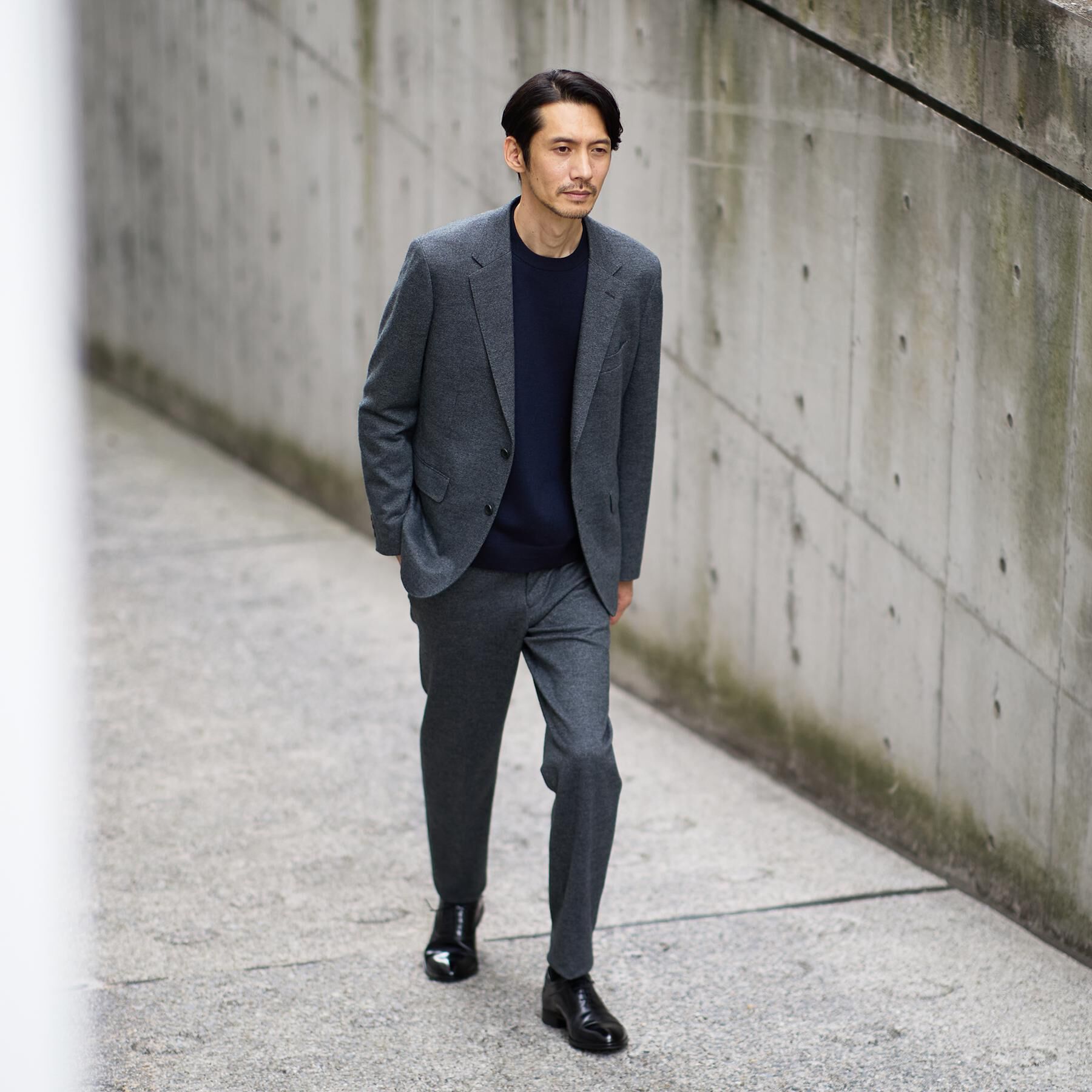 TAKEO KIKUCHI「【Sサイズ～】アンチピリング テーラードネック ニット」|ニット・セーター|