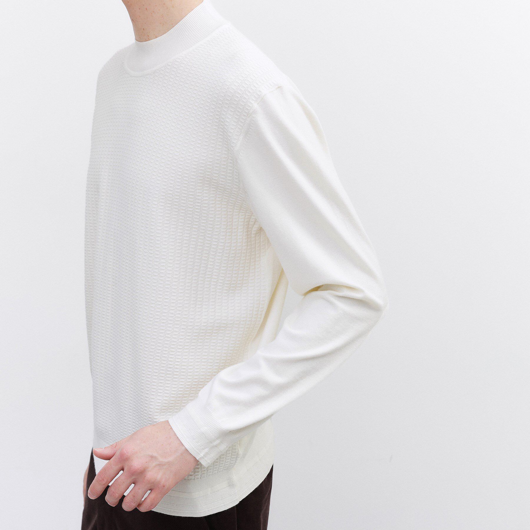 TAKEO KIKUCHI「ハイゲージ モックネック ニット プルオーバー」|ニット・セーター|