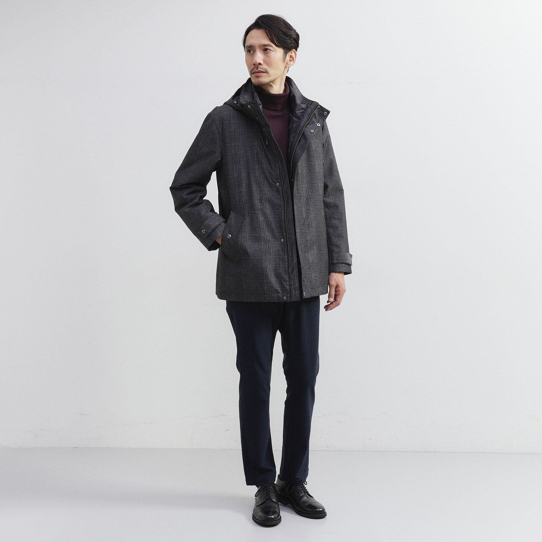 TAKEO KIKUCHI「【3WAY】グレンチェック ダウンライナー ブルゾン」|ブルゾン・スタジャン|