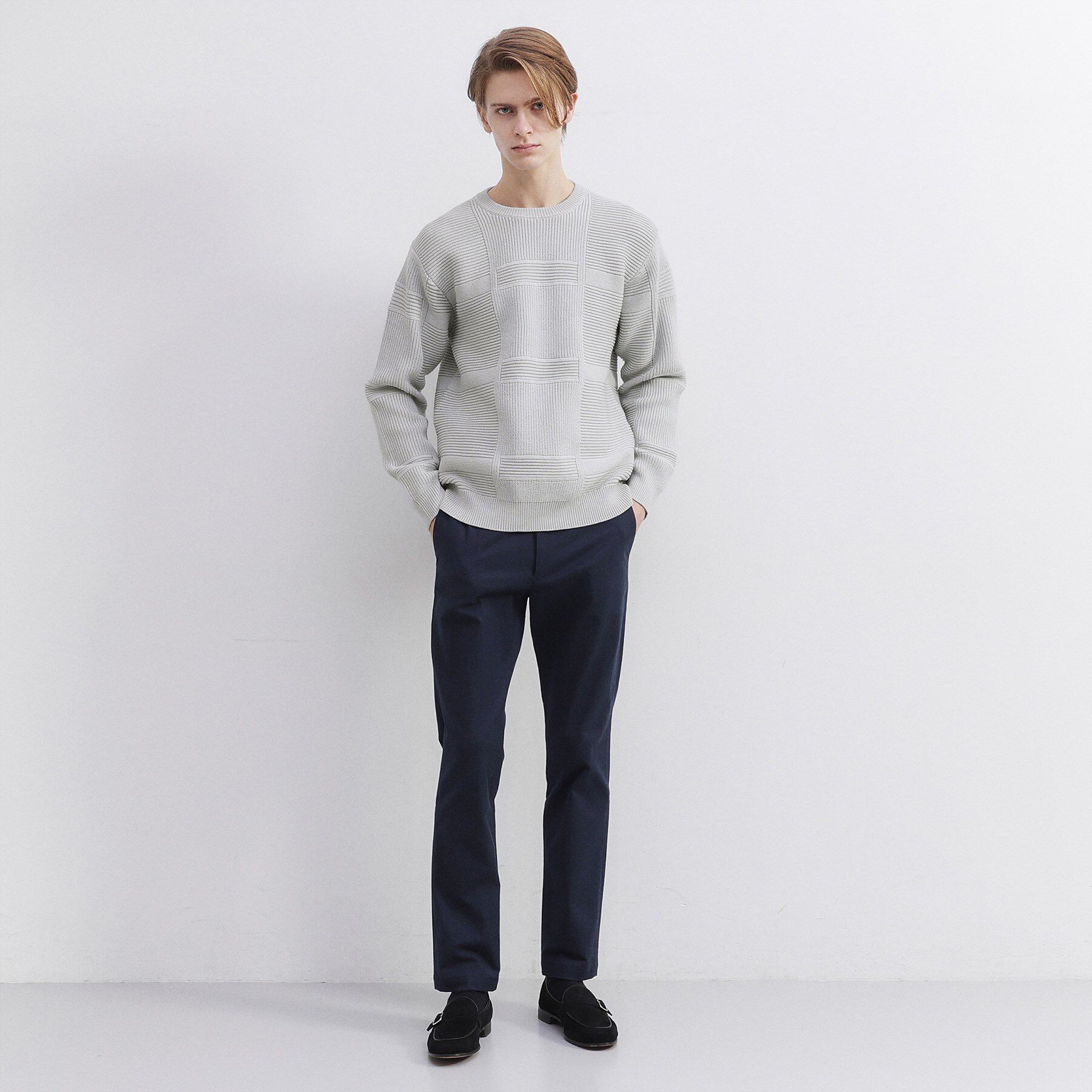 TAKEO KIKUCHI「畦編みチェック プルオーバーニット」|ニット・セーター|