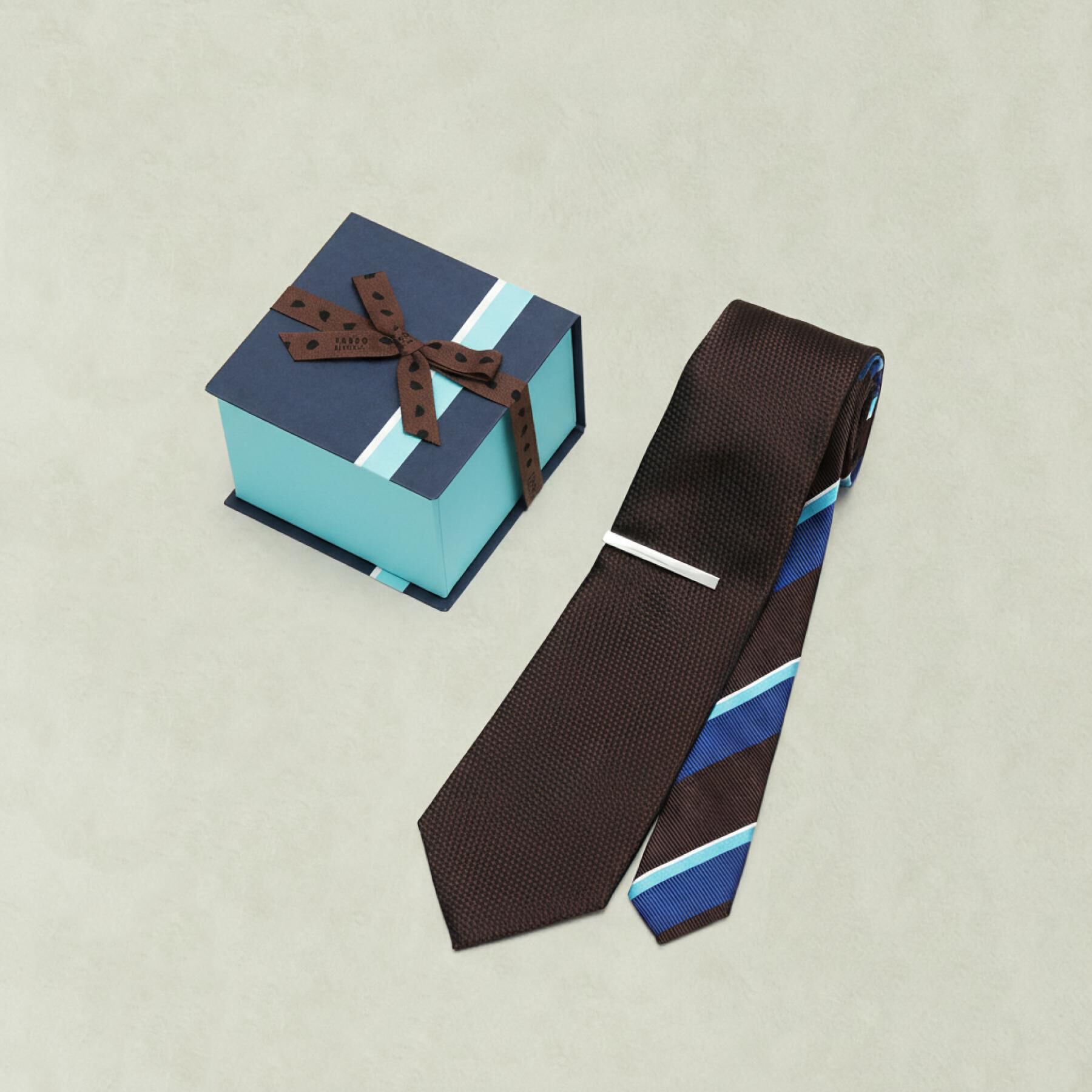TAKEO KIKUCHI「【BOXセット】ベーシック メランジ ネクタイ＆タイバー」|ネクタイ・蝶ネクタイ|ブラウン(043)
