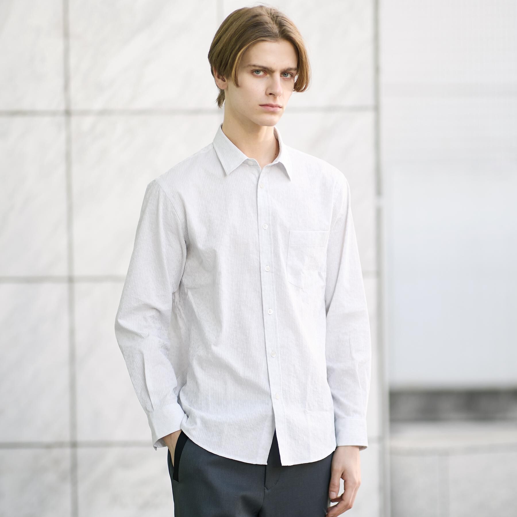 TAKEO KIKUCHI「播州 ドビーストライプ フラワーシャツ」|シャツ・ブラウス|