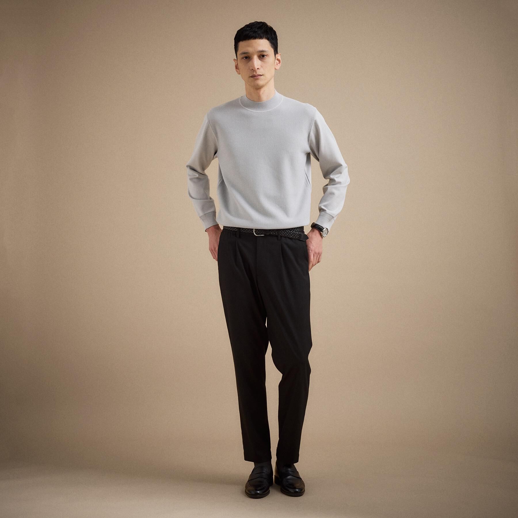 TAKEO KIKUCHI「モックネック 鹿の子 ニット プルオーバー」|ニット・セーター|