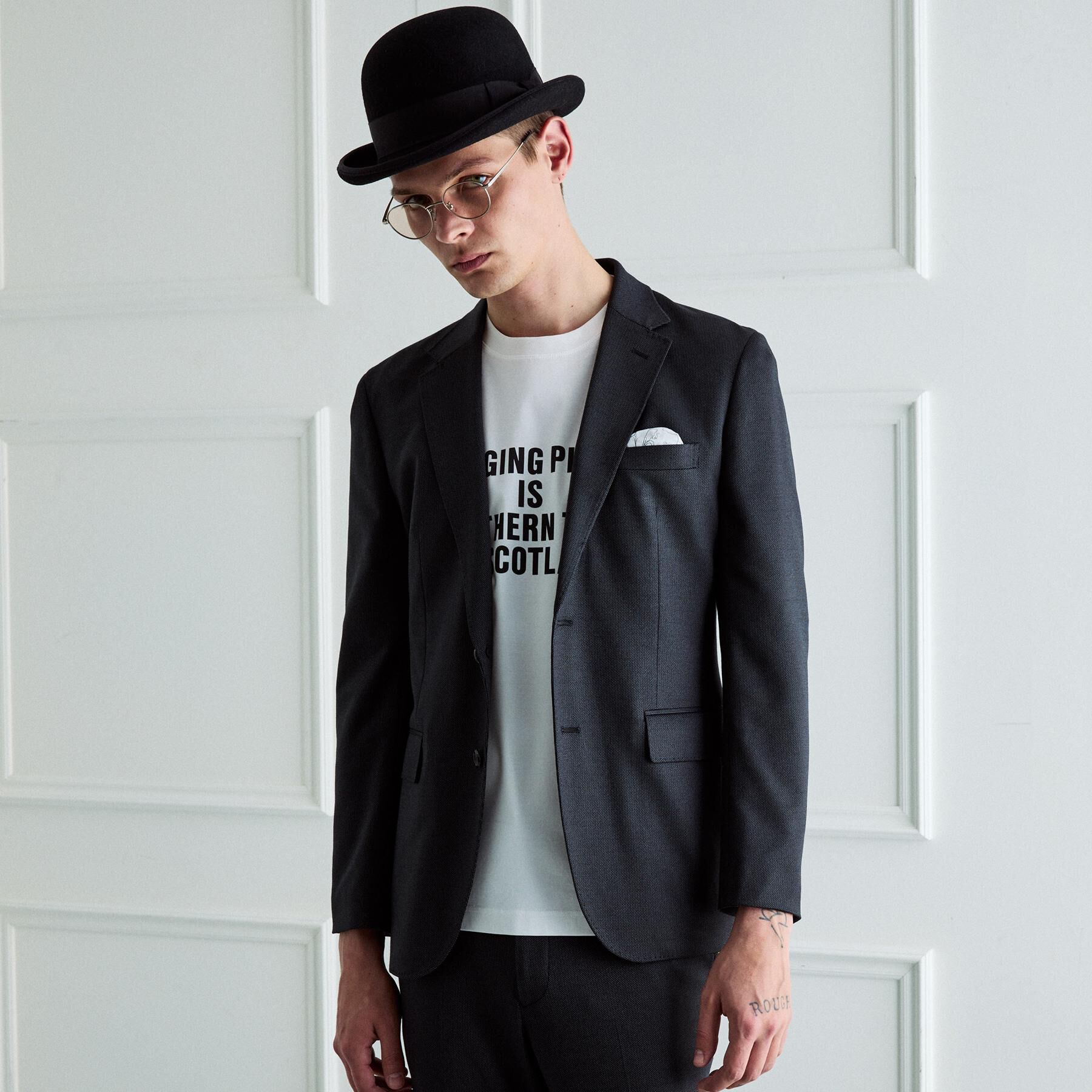 TAKEO KIKUCHI「【BOWLER HAT LABEL】ピンヘッドジャージ ジャケット」|テーラードジャケット|