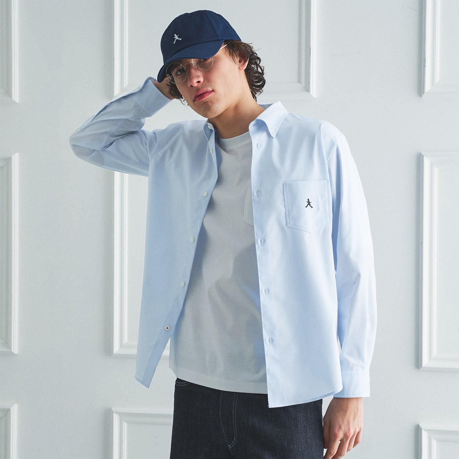TAKEO KIKUCHI「【BOWLER HAT LABEL】ボーラーハットウォーカー刺繍 ボタンダウンシャツ」|シャツ・ブラウス|ブルー(091)