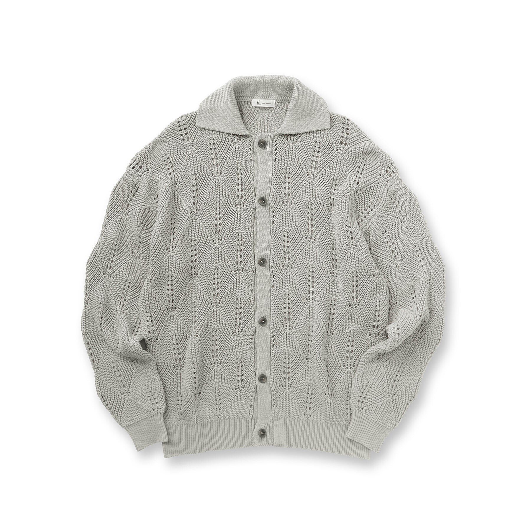 tk.TAKEO KIKUCHI「リーフジャカードニットシャツポロ」|カーディガン|