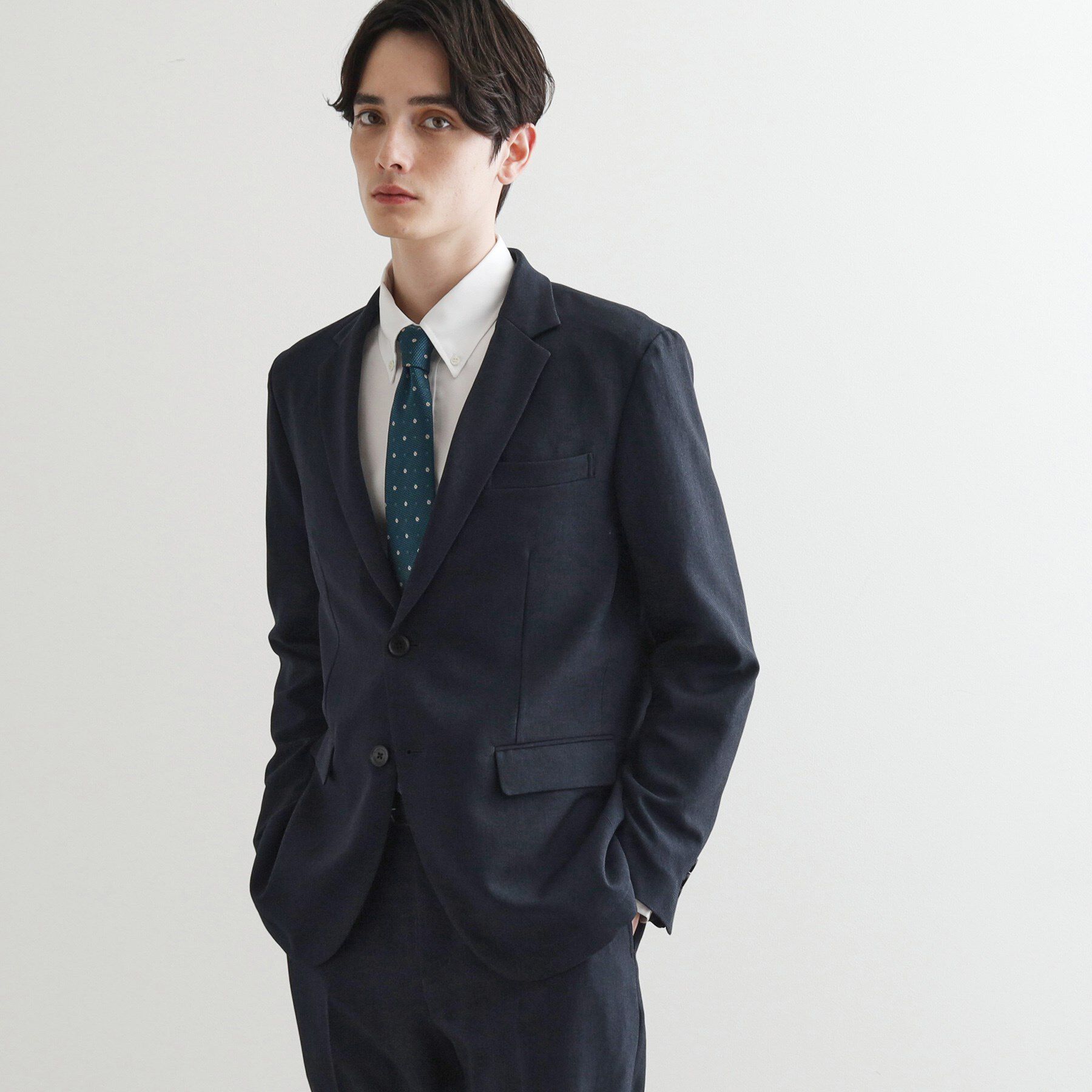 tk.TAKEO KIKUCHI「【洗える】ピンヘッドストレッチセットアップ／上下2点セット／速乾／WEB限定／ビジカジ対応」|スーツ|