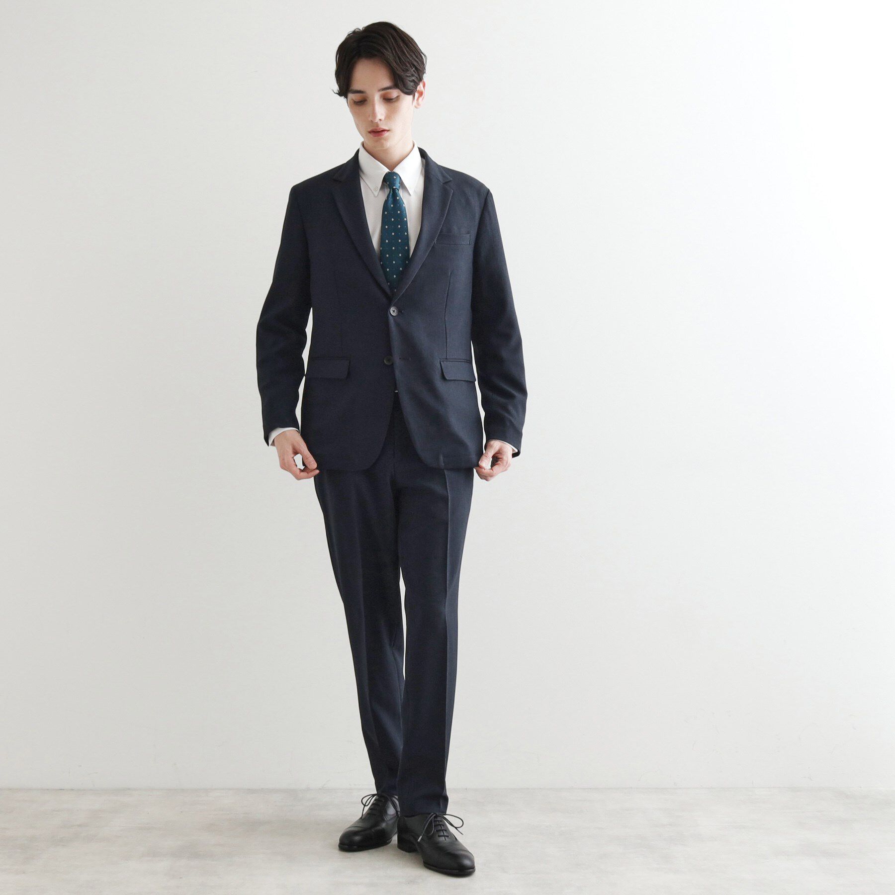 tk.TAKEO KIKUCHI「【洗える】ピンヘッドストレッチセットアップ／上下2点セット／速乾／WEB限定／ビジカジ対応」|スーツ|