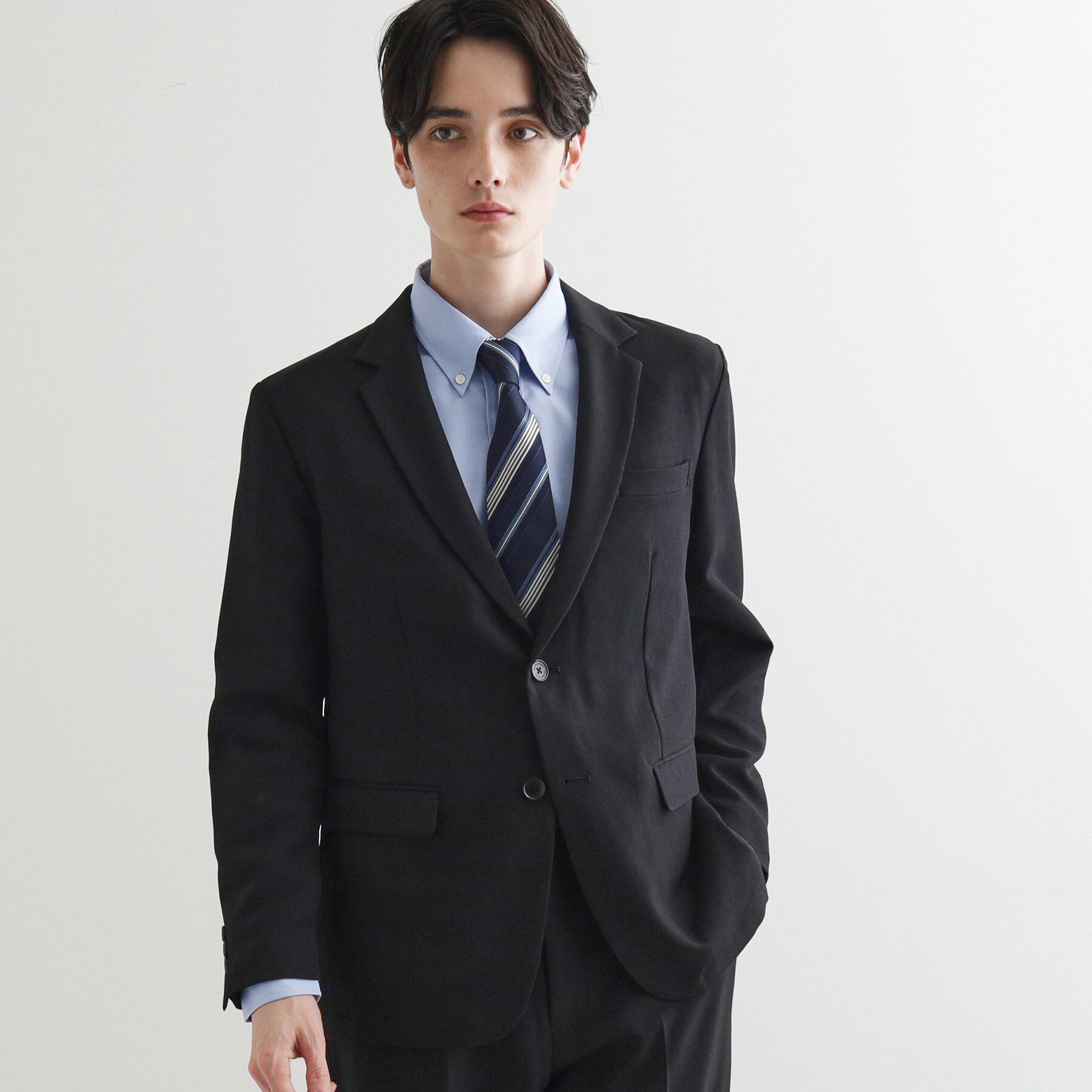 tk.TAKEO KIKUCHI「【洗える】ピンヘッドストレッチセットアップ／上下2点セット／速乾／WEB限定／ビジカジ対応」|スーツ|