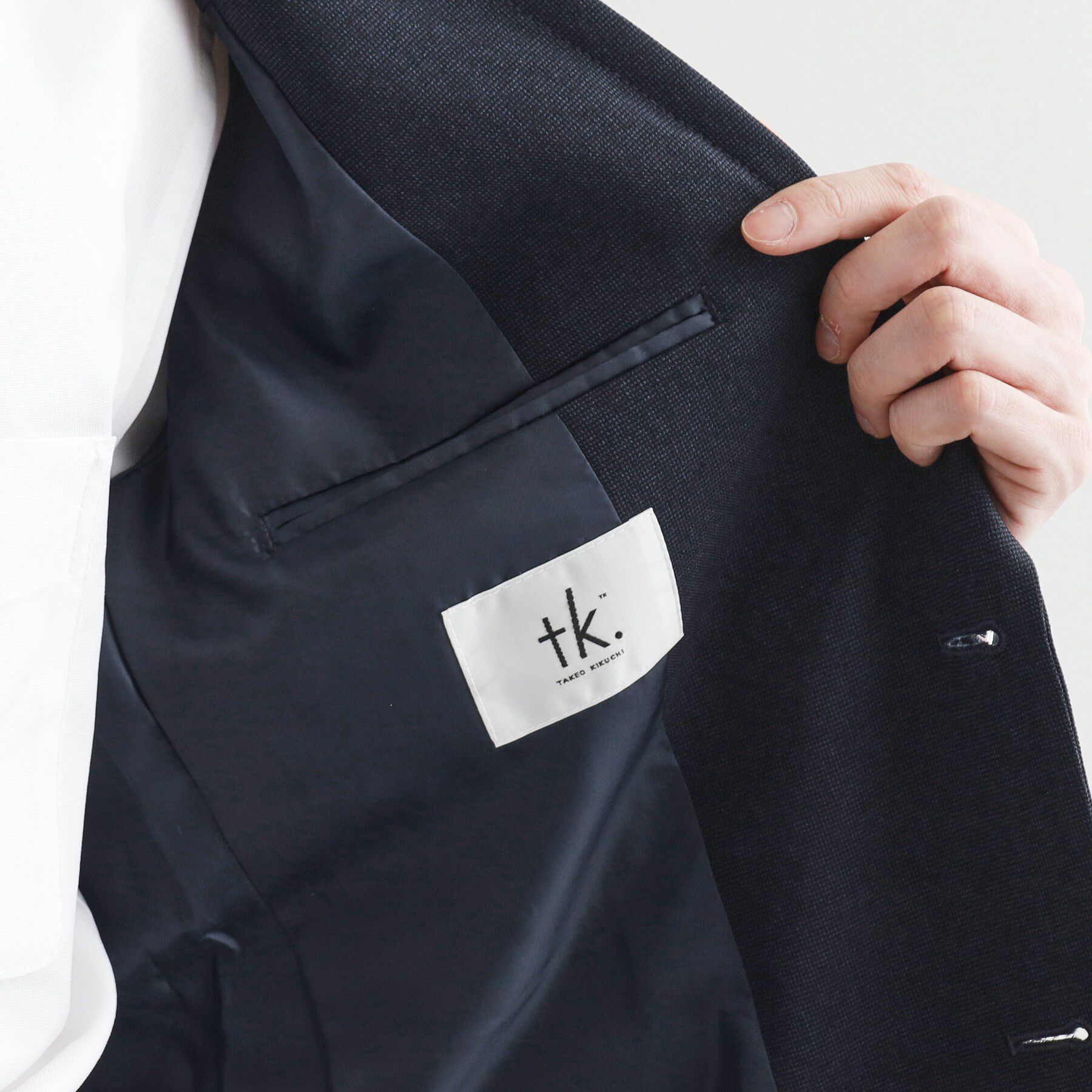 tk.TAKEO KIKUCHI「【洗える】ピンヘッドストレッチセットアップ／上下2点セット／速乾／WEB限定／ビジカジ対応」|スーツ|