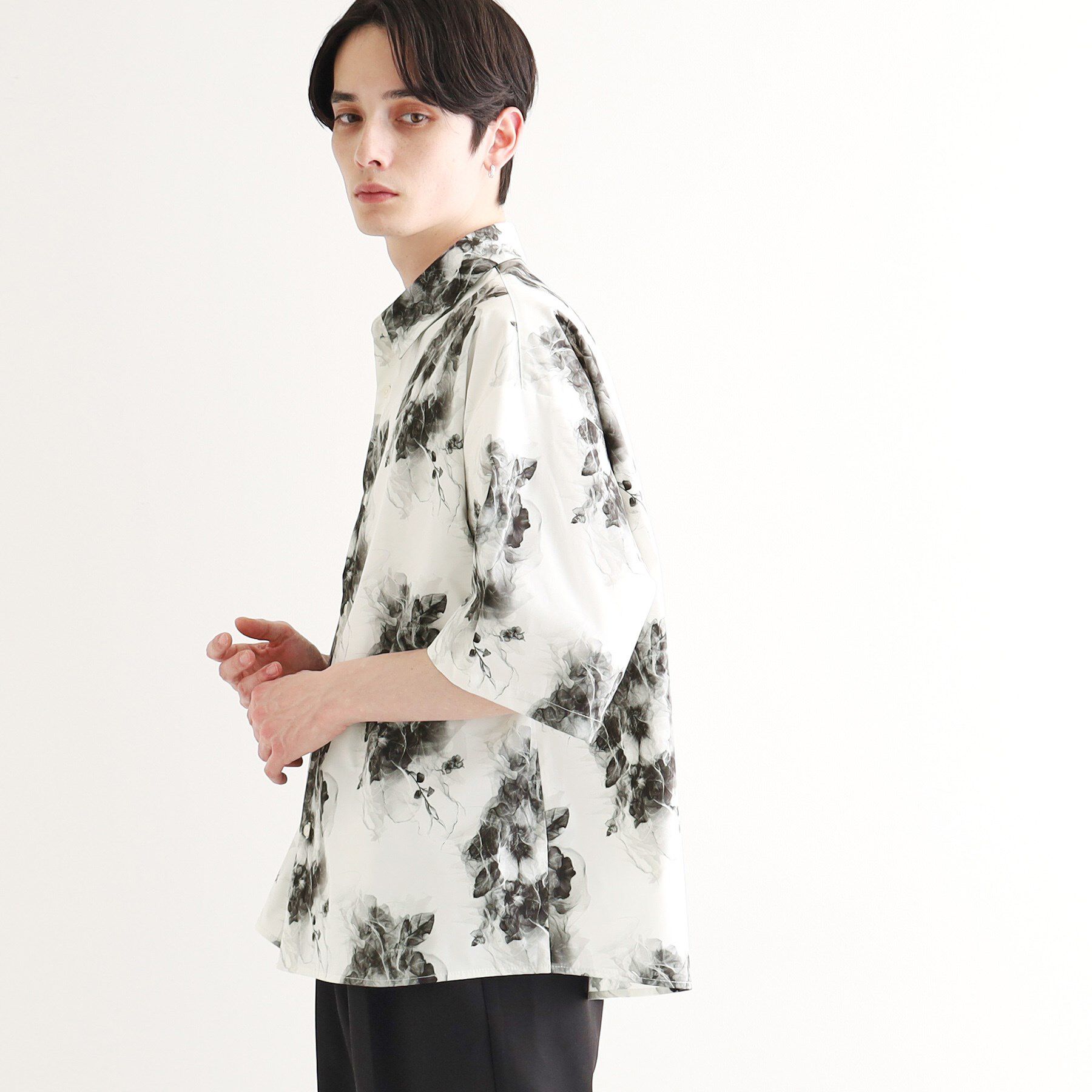 tk.TAKEO KIKUCHI「【WEB限定】無地/花柄アソートドレープ半袖シャツ」|シャツ・ブラウス|
