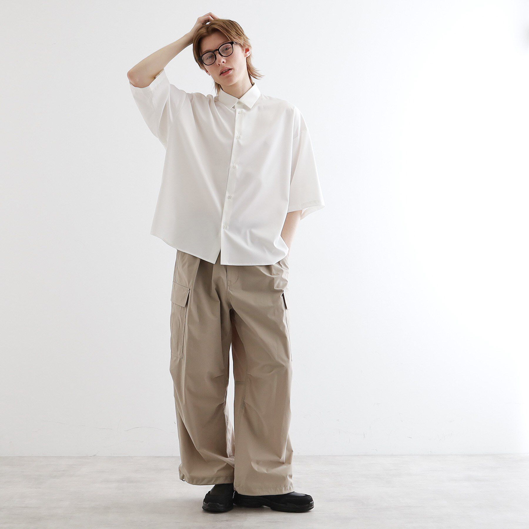 tk.TAKEO KIKUCHI「【WEB限定】無地/花柄アソートドレープ半袖シャツ」|シャツ・ブラウス|