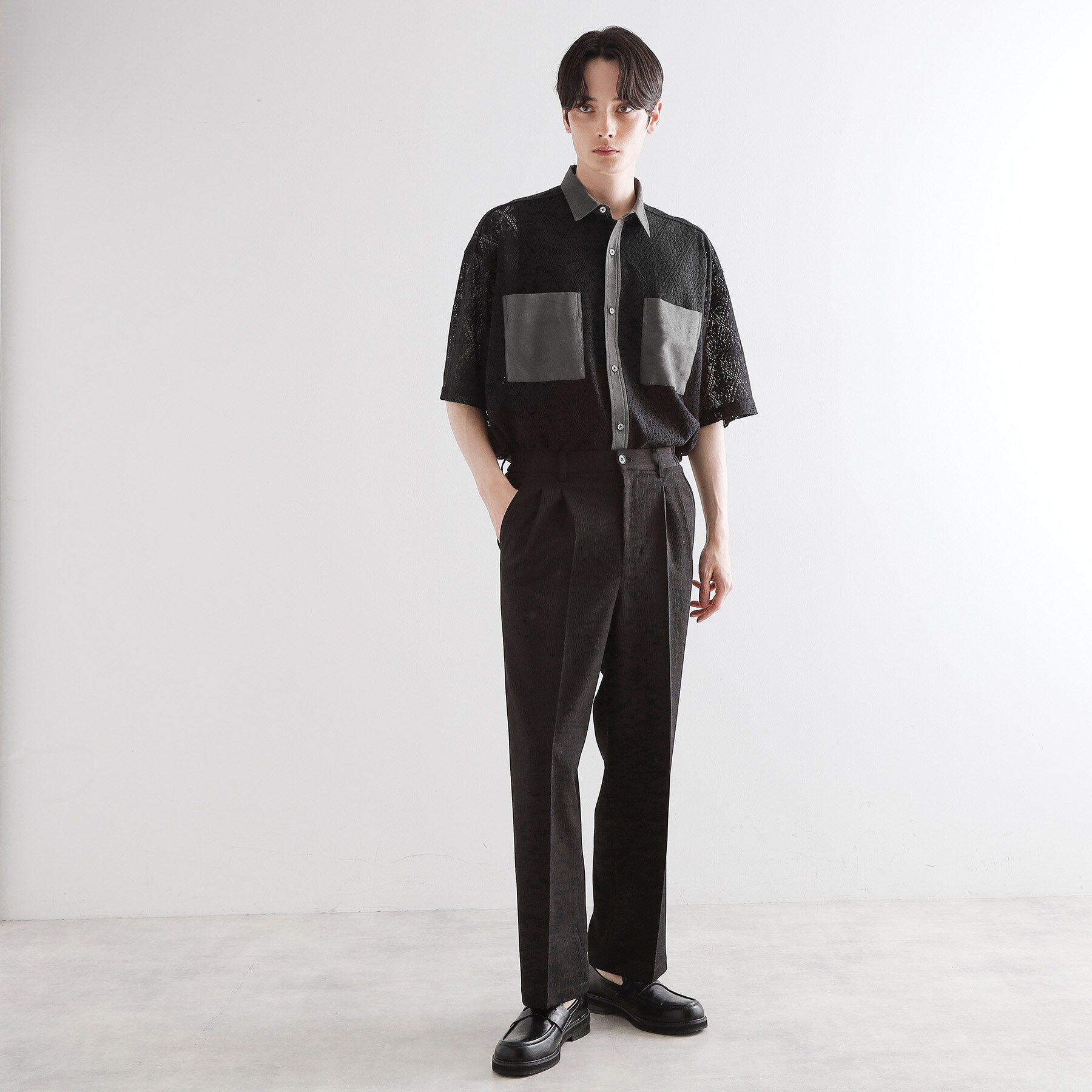 tk.TAKEO KIKUCHI「サマースエードコンビレースシャツ」|シャツ・ブラウス|