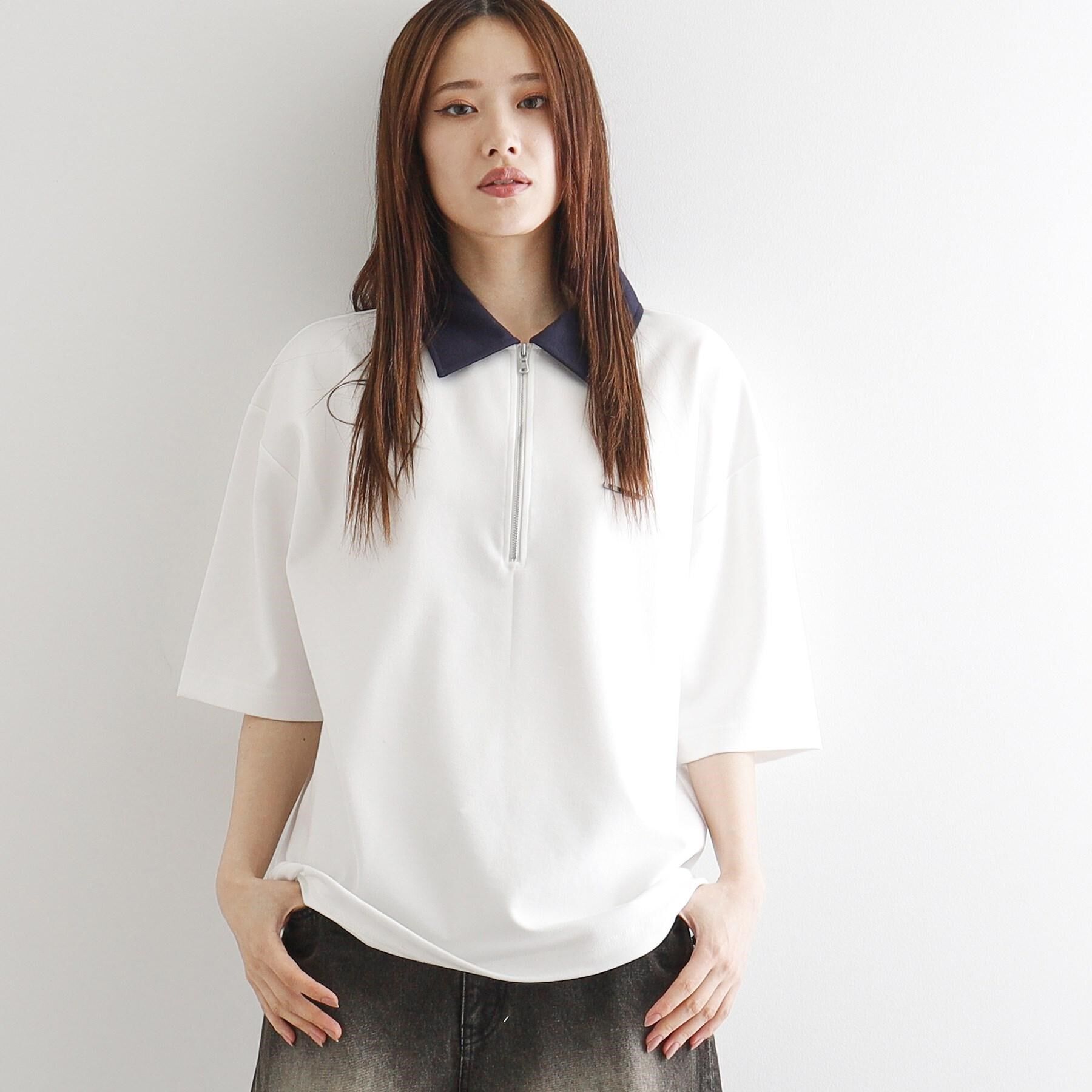 tk.TAKEO KIKUCHI「配色ハーフジップポロシャツ」|ポロシャツ|