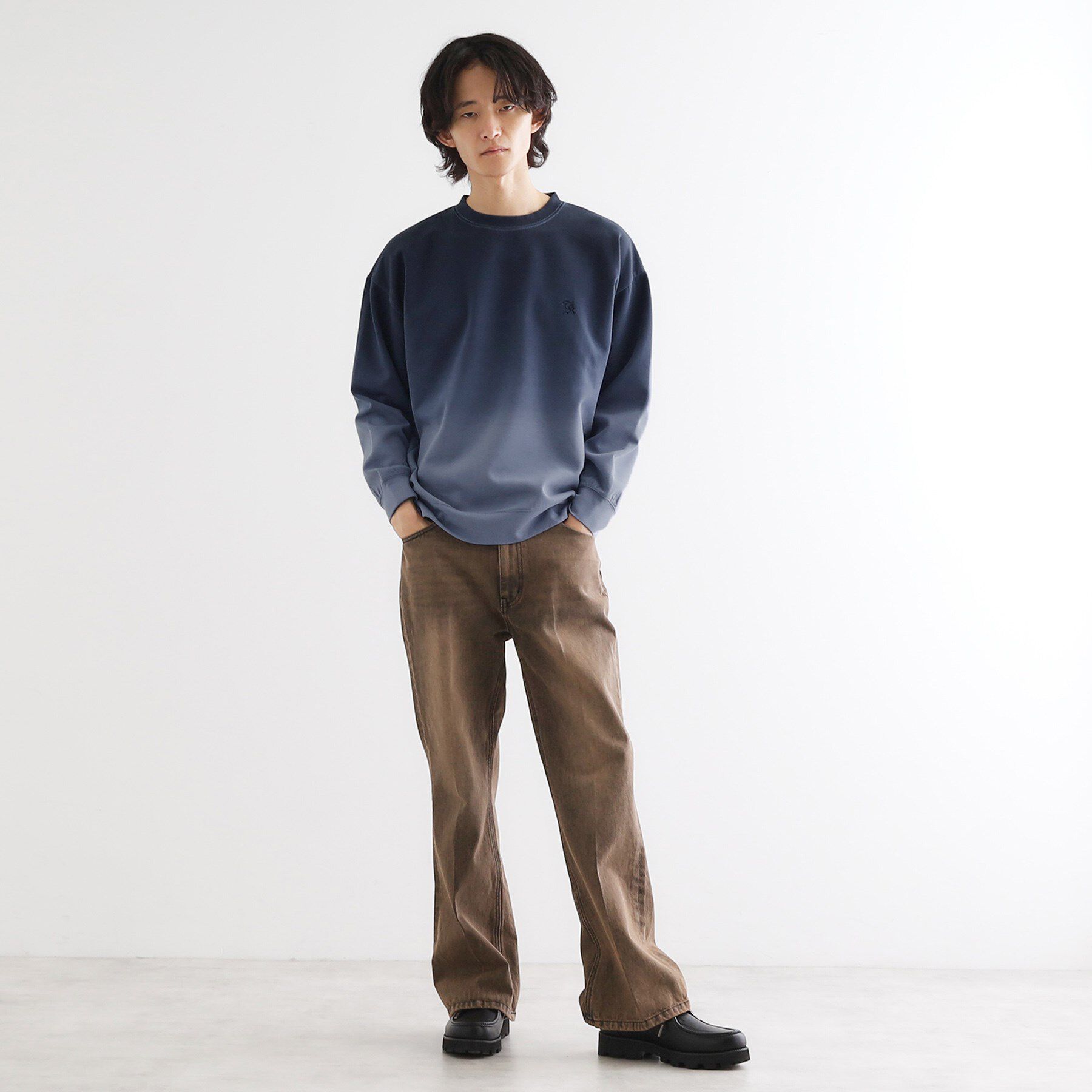 tk.TAKEO KIKUCHI「グラデーションダイ・ダンボールスウェット」|パーカー|