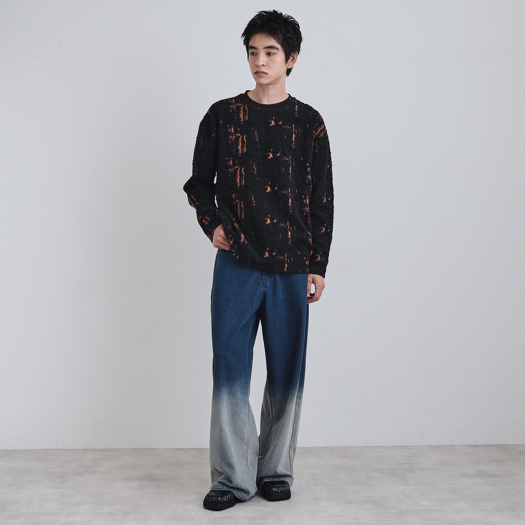 tk.TAKEO KIKUCHI「アブストラクトふくれジャカードプルオーバー」|Tシャツ・カットソー|