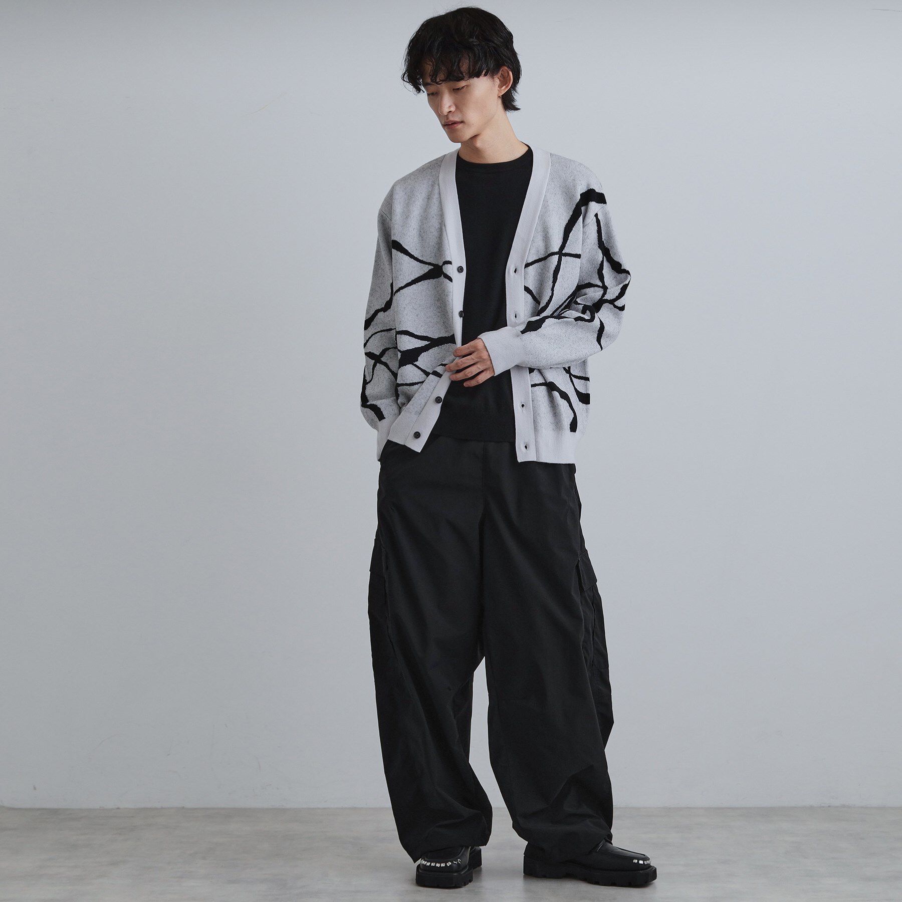 tk.TAKEO KIKUCHI「ラインアートニットカーディガン」|カーディガン|