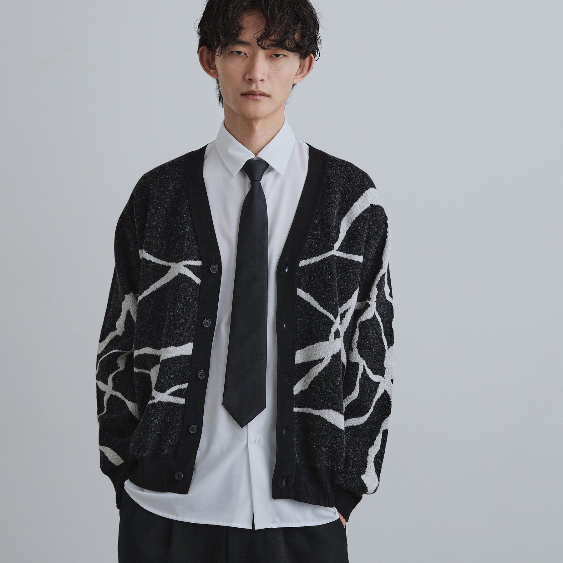 tk.TAKEO KIKUCHI「ラインアートニットカーディガン」|カーディガン|