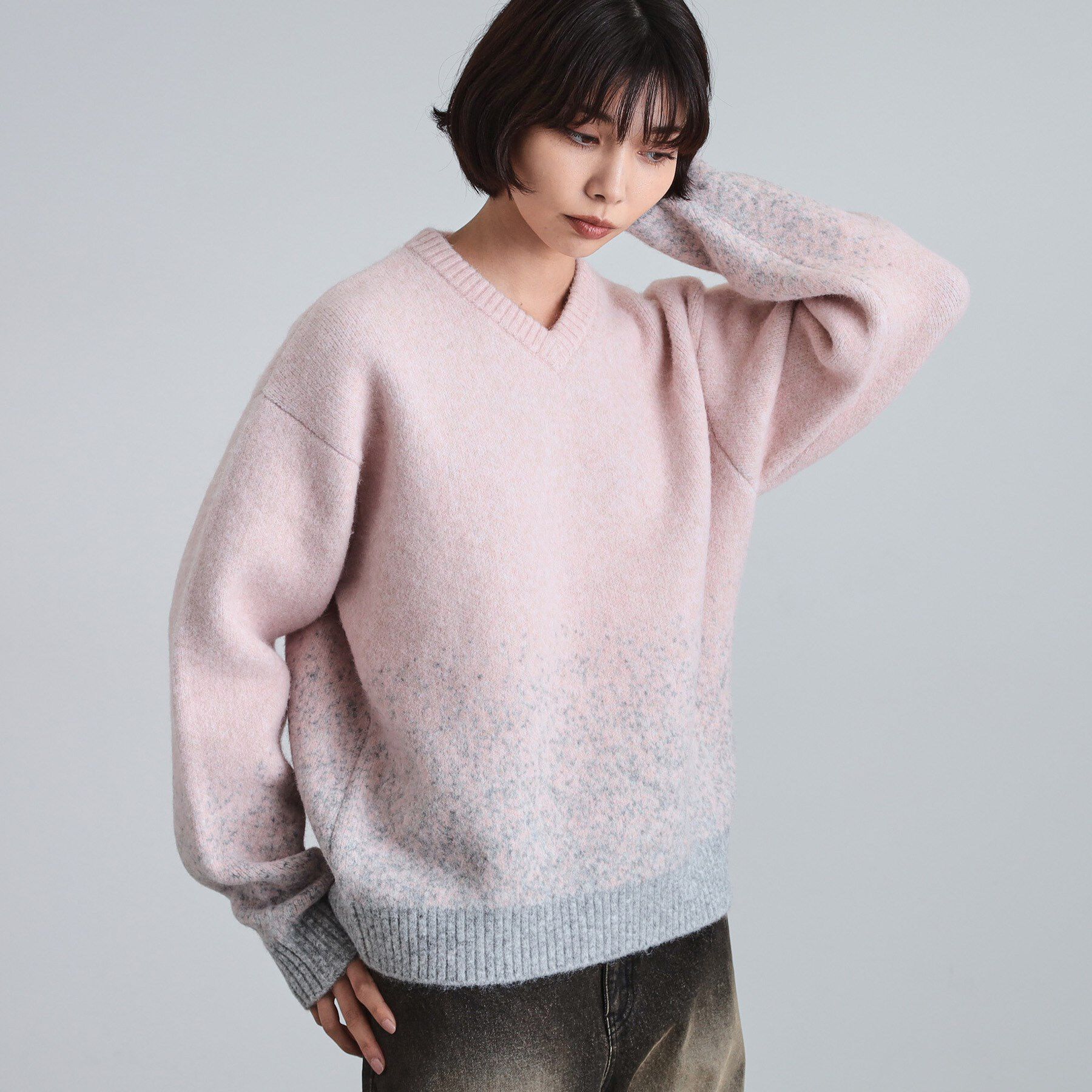tk.TAKEO KIKUCHI「ミスティーシャギーVネックニット」|ニット・セーター|