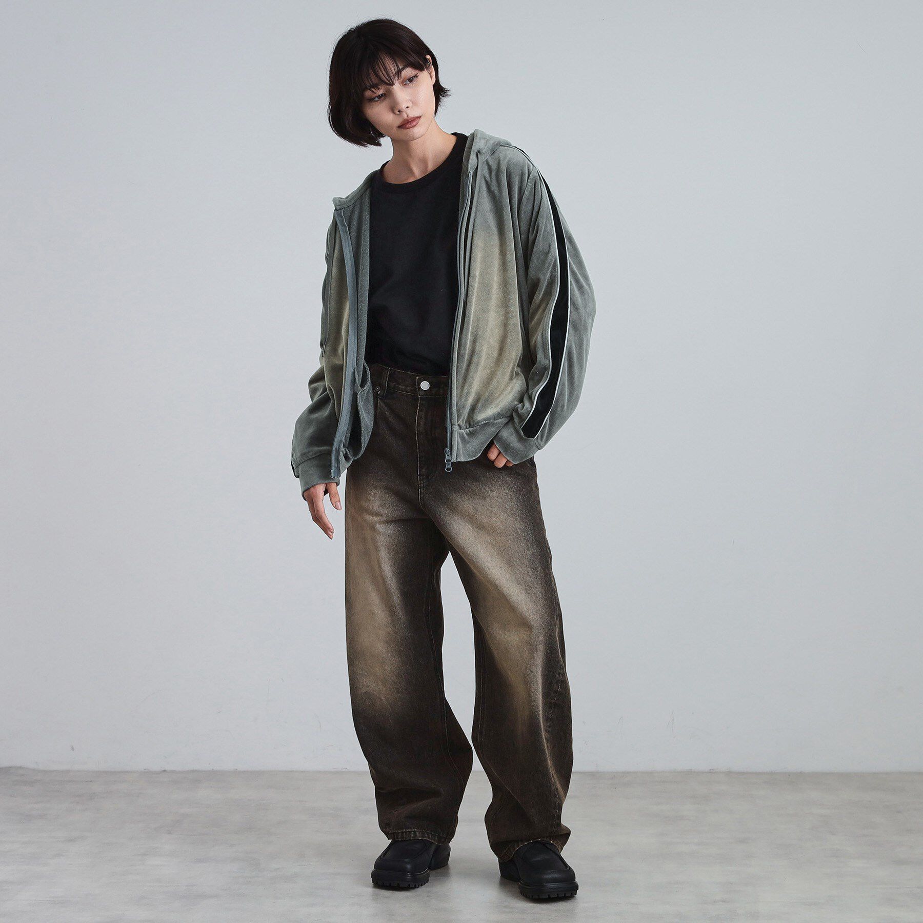 tk.TAKEO KIKUCHI「ヴィンテージライクベロアジップパーカー」|パーカー|