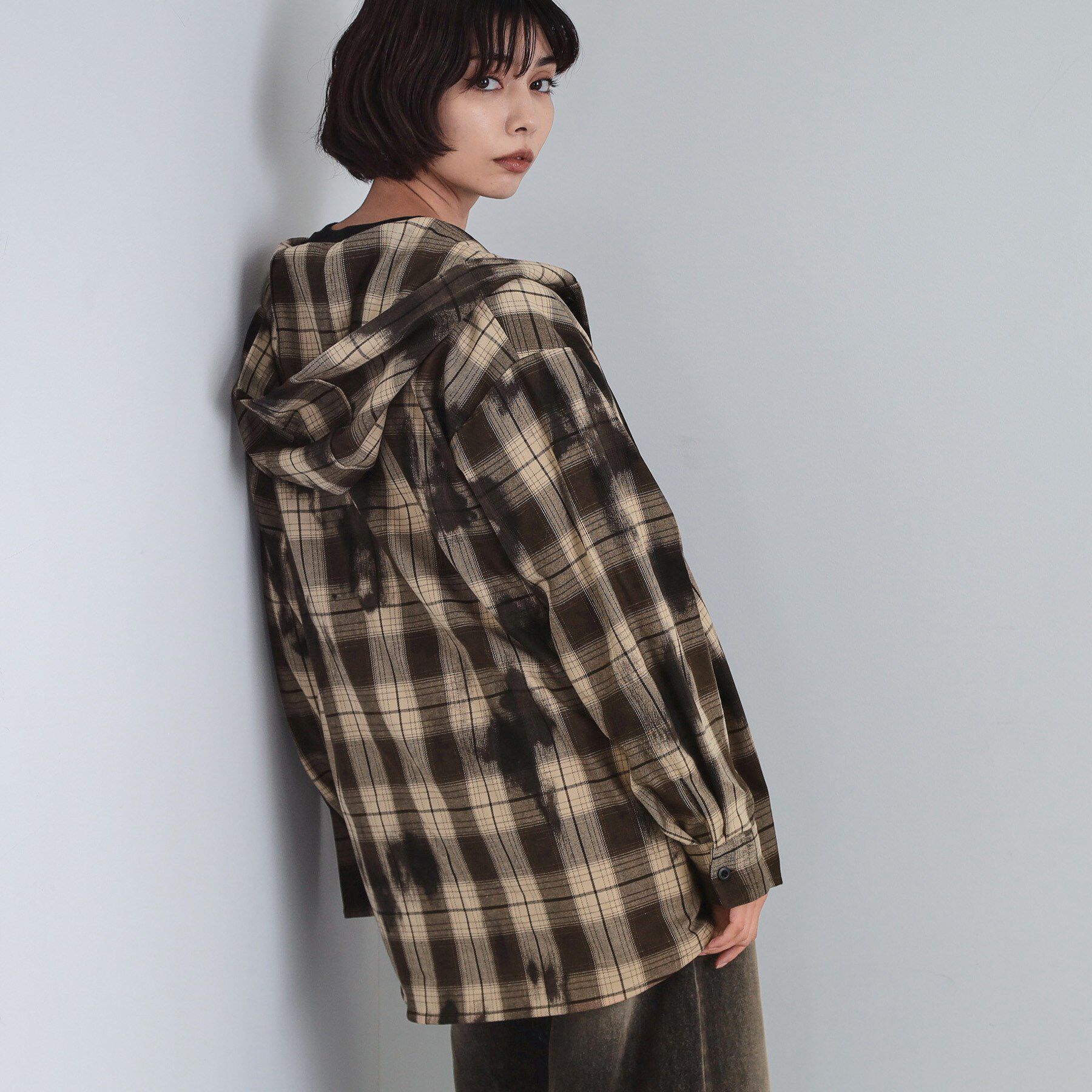 tk.TAKEO KIKUCHI「ヴィンテージフードチェックシャツ」|シャツ・ブラウス|