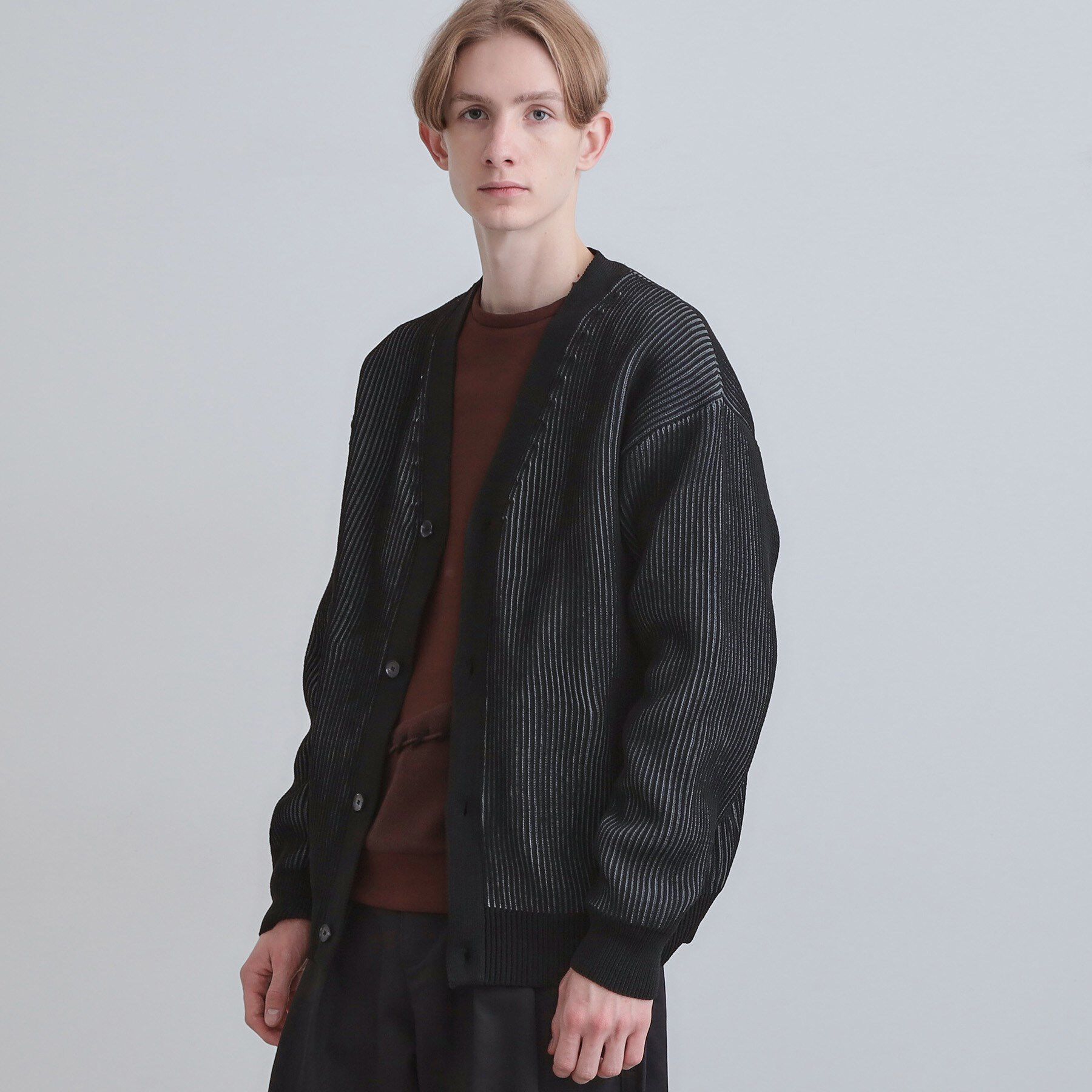 tk.TAKEO KIKUCHI「プレーティングカーディガン」|カーディガン|ブラック(019)