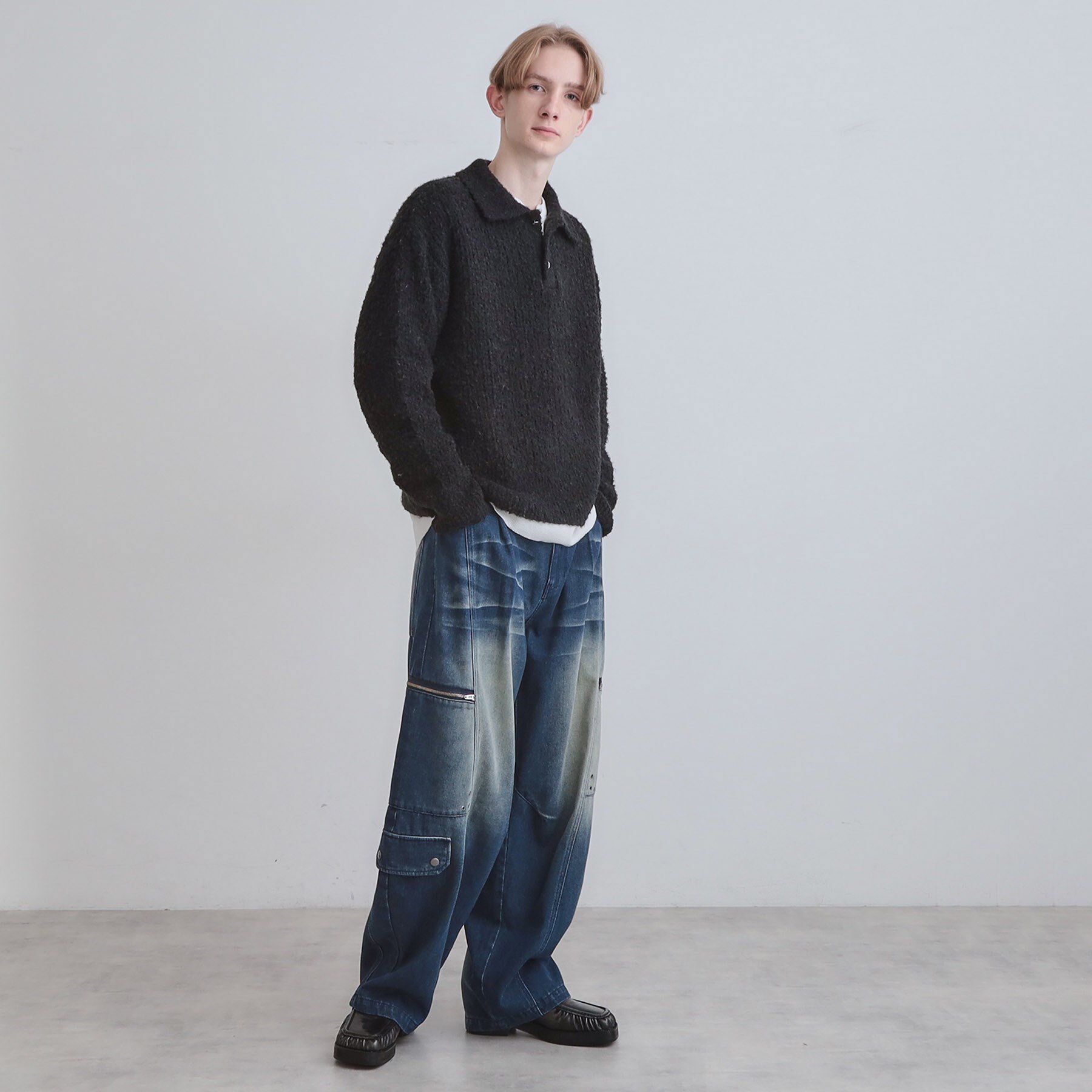 tk.TAKEO KIKUCHI「ブークレニットポロシャツ」|ニット・セーター|