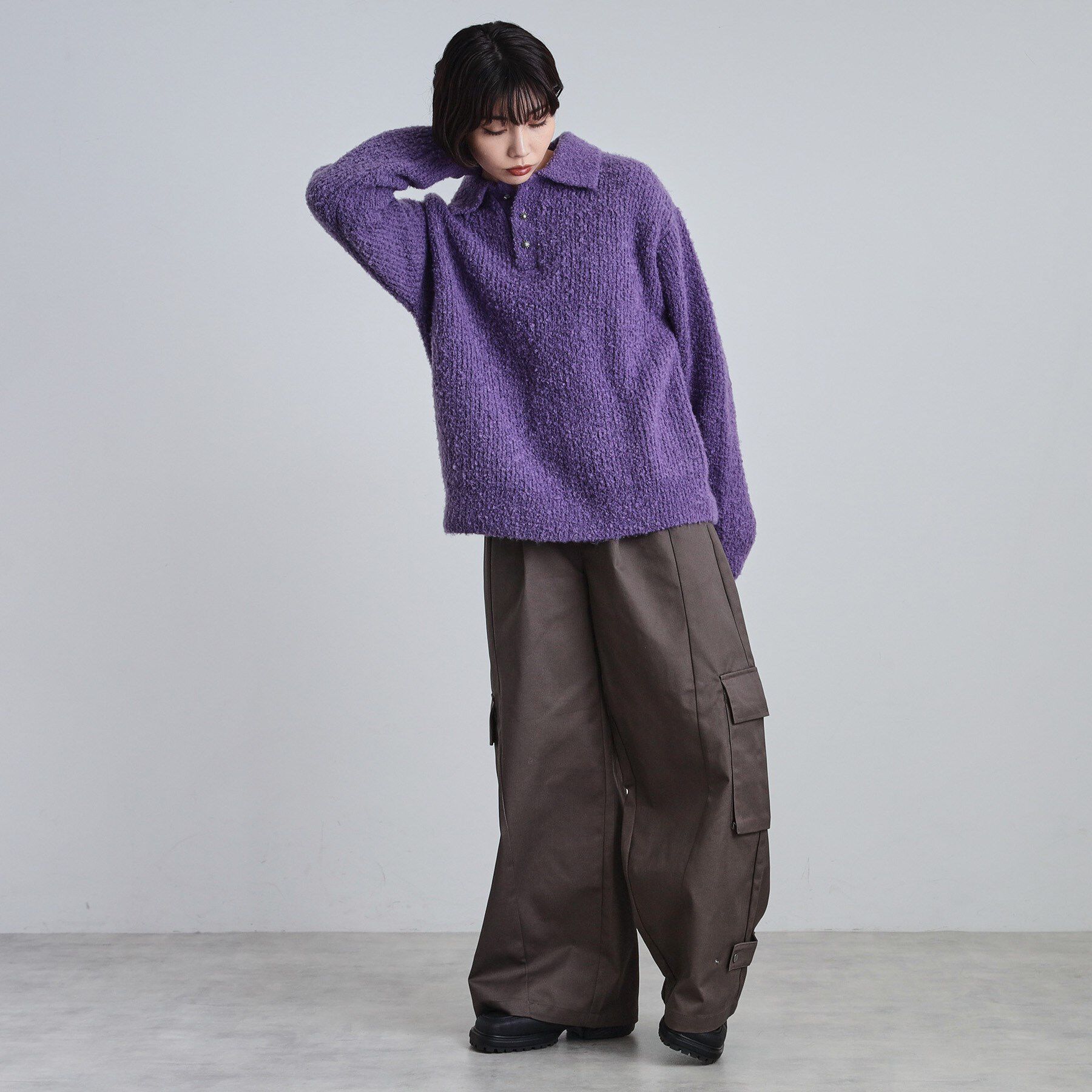 tk.TAKEO KIKUCHI「ブークレニットポロシャツ」|ニット・セーター|