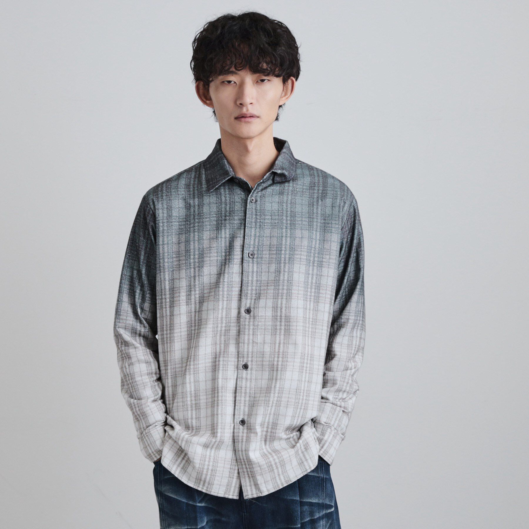 tk.TAKEO KIKUCHI「グラデーションプリントネルシャツ」|シャツ・ブラウス|