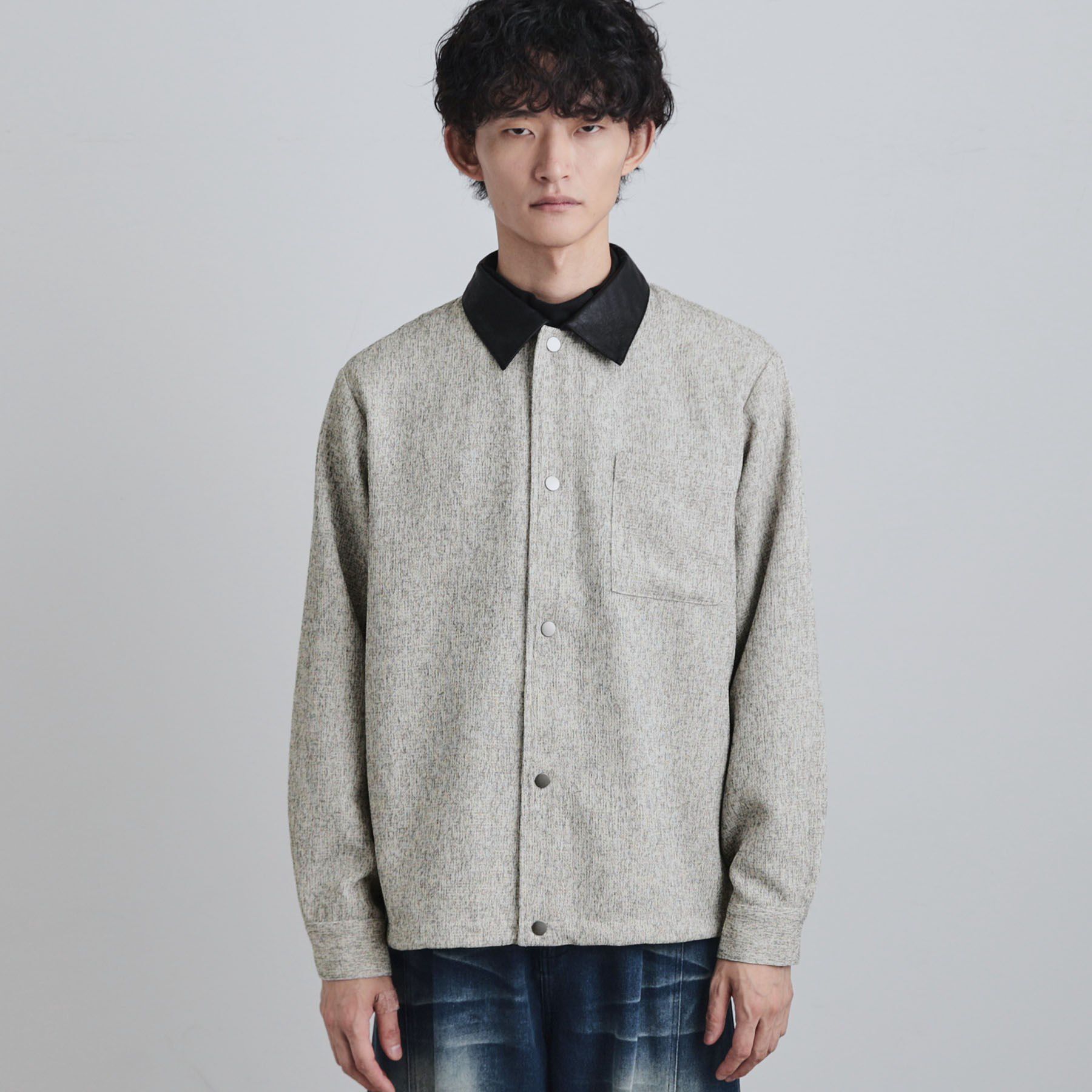 tk.TAKEO KIKUCHI「衿配色ツイードシャツ」|シャツ・ブラウス|