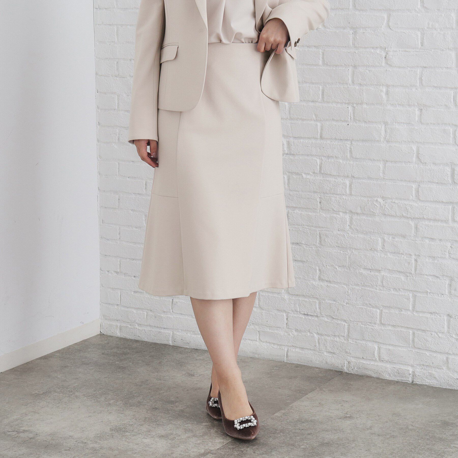 index「《5色展開/S-LLサイズ》ストレッチマーメイドスカート/セットアップ対応【洗濯機洗い可/イージーケ」|スカート|グレージュ(850)