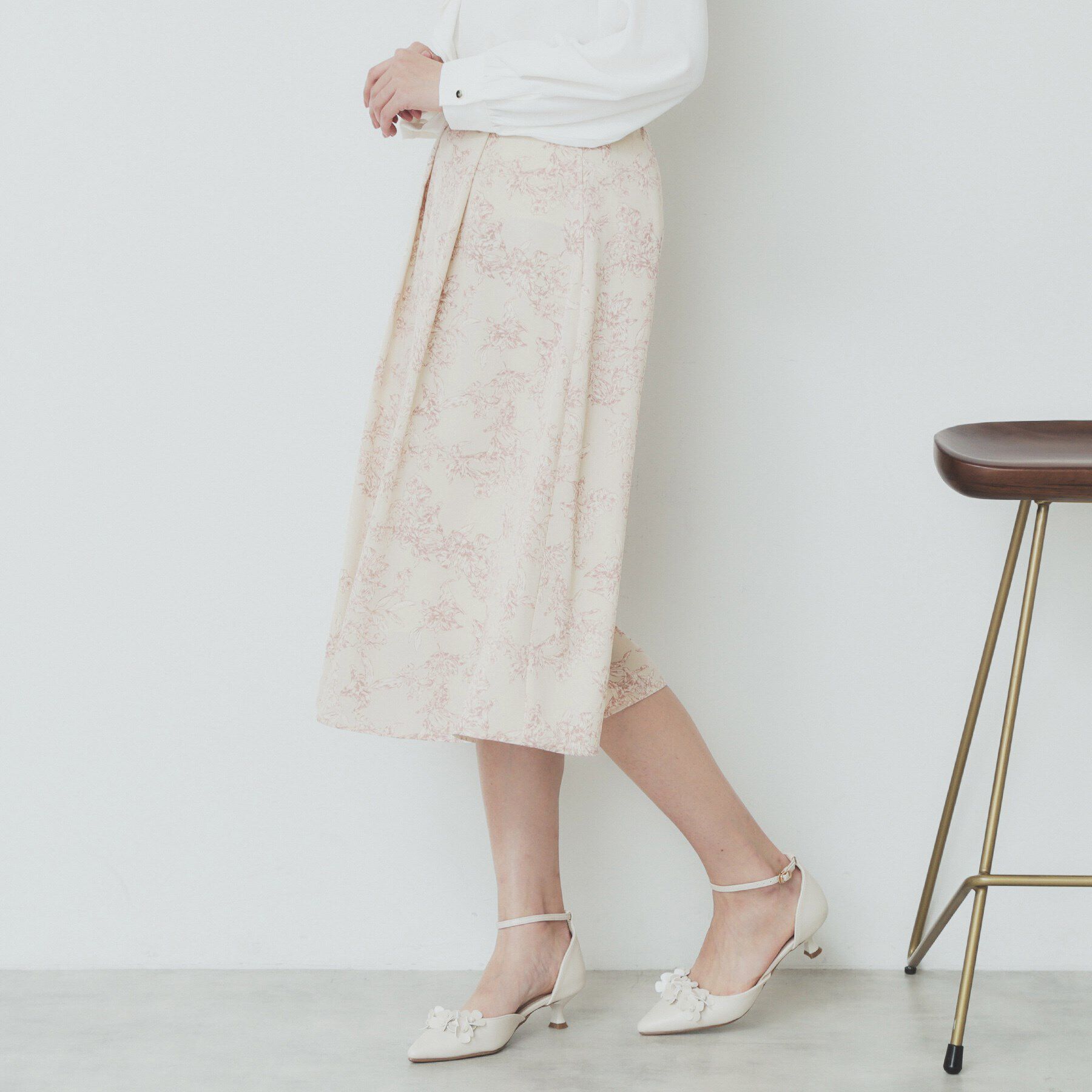 index「フラワープリントフレアスカート【洗濯機洗い可/イージーアイロン】」|スカート|