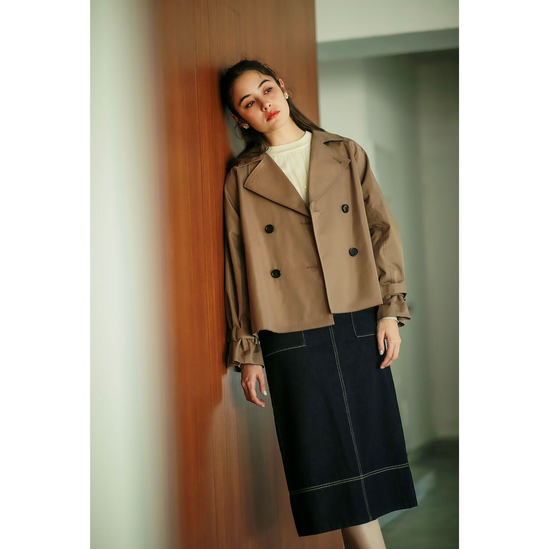 index「キャンディースリーブショートトレンチコート【洗濯機洗い可/撥水/静電気防止】」|トレンチコート|