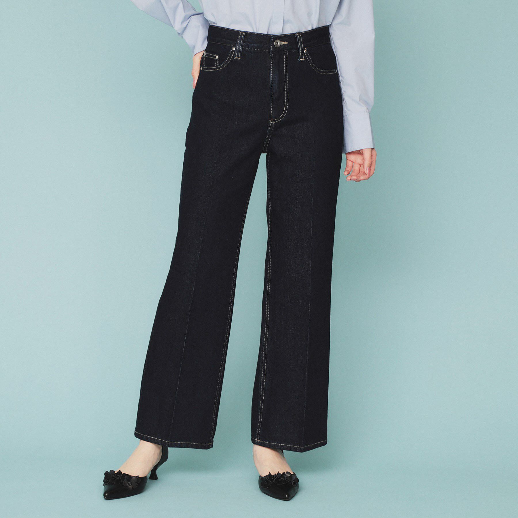 index「《丈が選べる》ストレートデニムパンツ【洗濯機洗い可】」|その他|