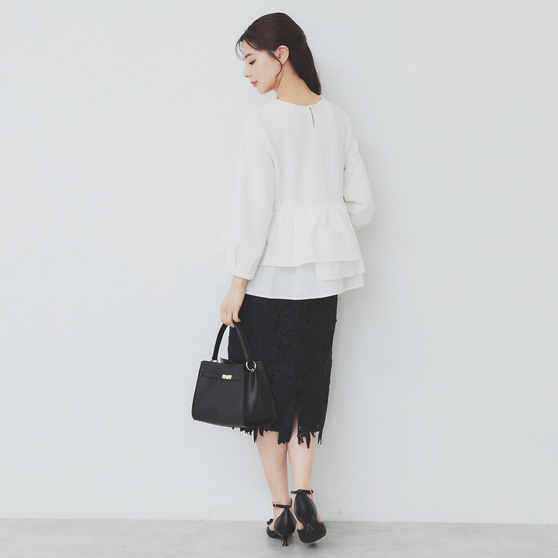 index「カットジョーゼットドッキングペプラムトップス【洗濯機可】」|Tシャツ・カットソー|