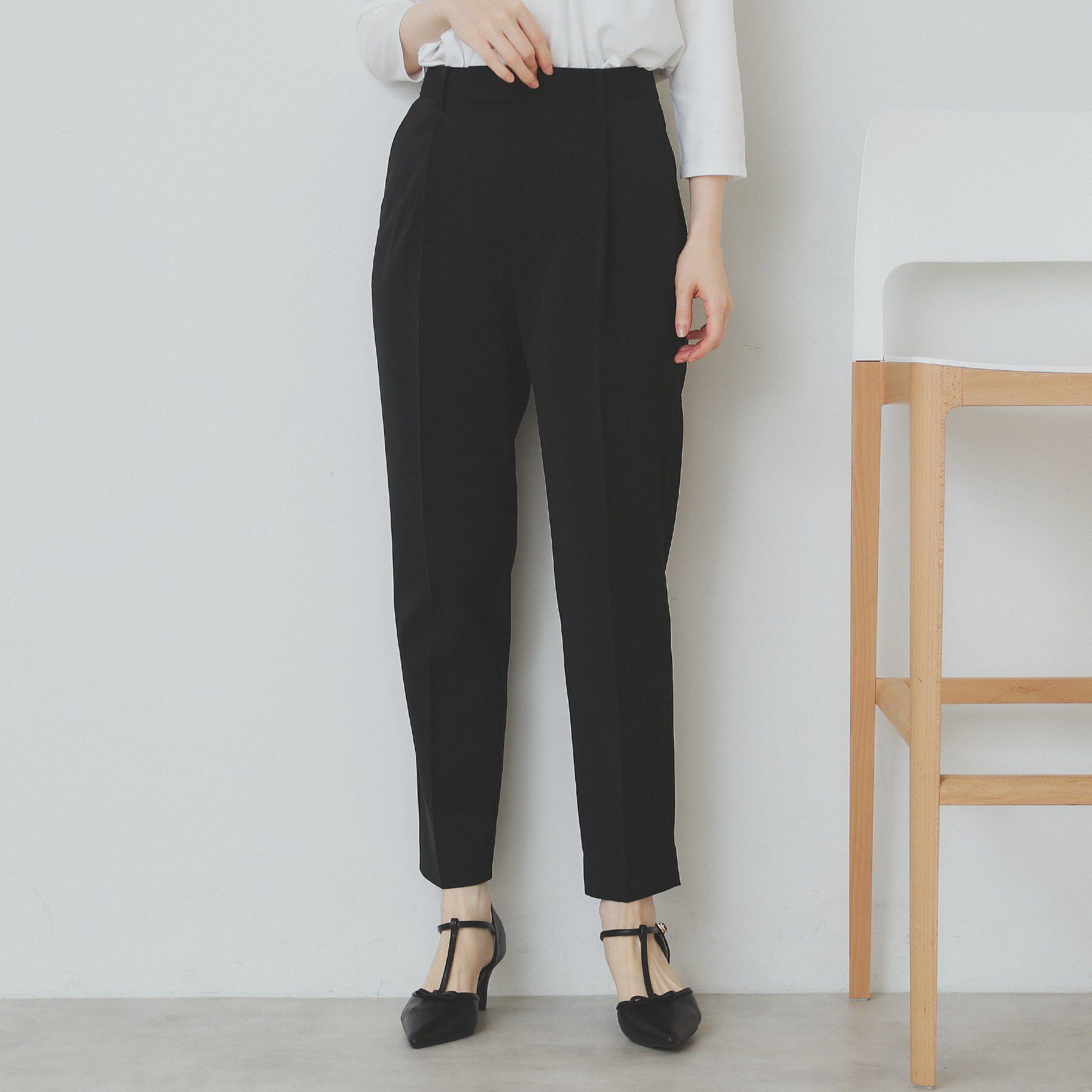 index「ストレッチテーパードパンツ/セットアップ対応【洗濯機洗い可/抗ピル/接触冷感】」|その他|ブラック(019)