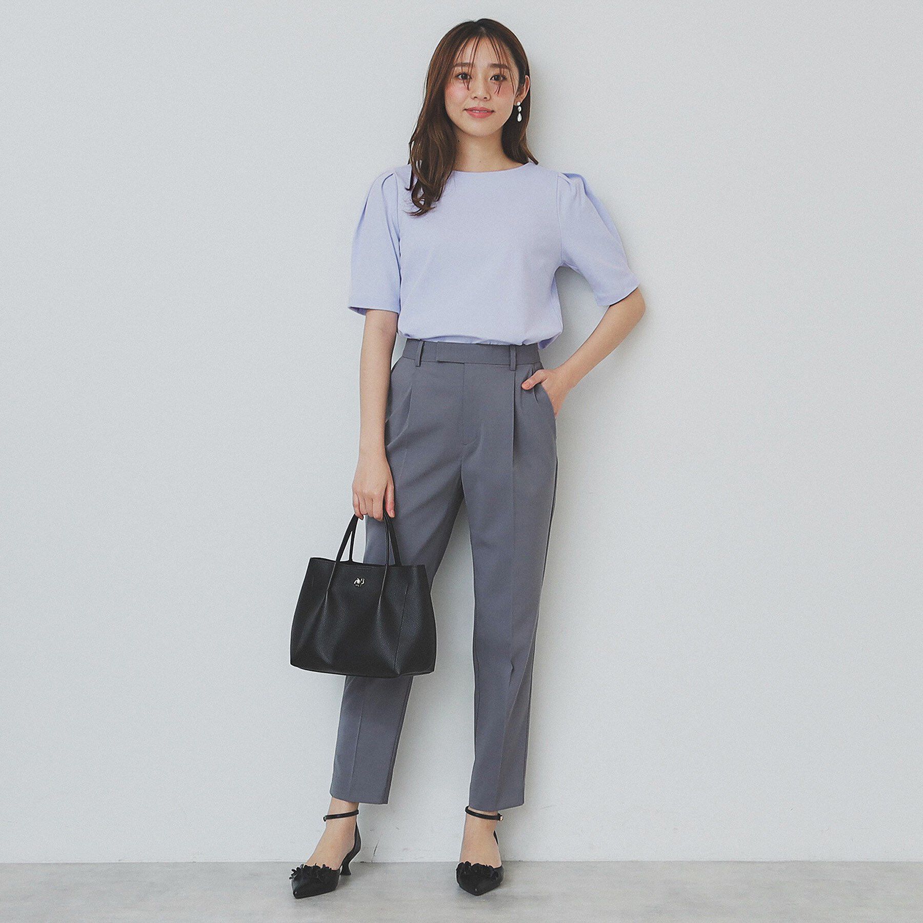 index「《10色展開/XS-LLサイズ》コットンスムースタックスリーブトップス【UV/接触冷感/洗濯機洗い可」|Tシャツ・カットソー|