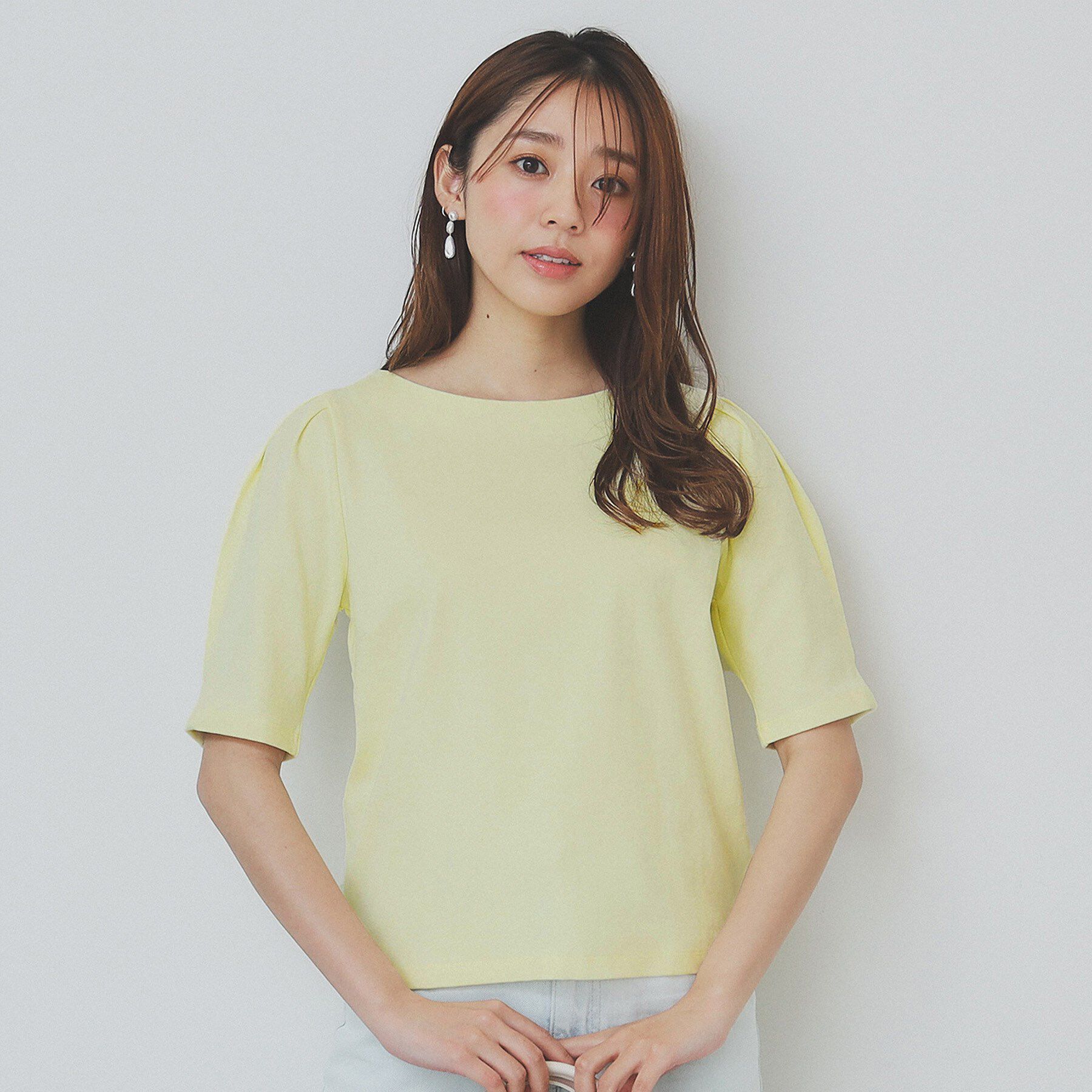 index「《10色展開/XS-LLサイズ》コットンスムースタックスリーブトップス【UV/接触冷感/洗濯機洗い可」|Tシャツ・カットソー|