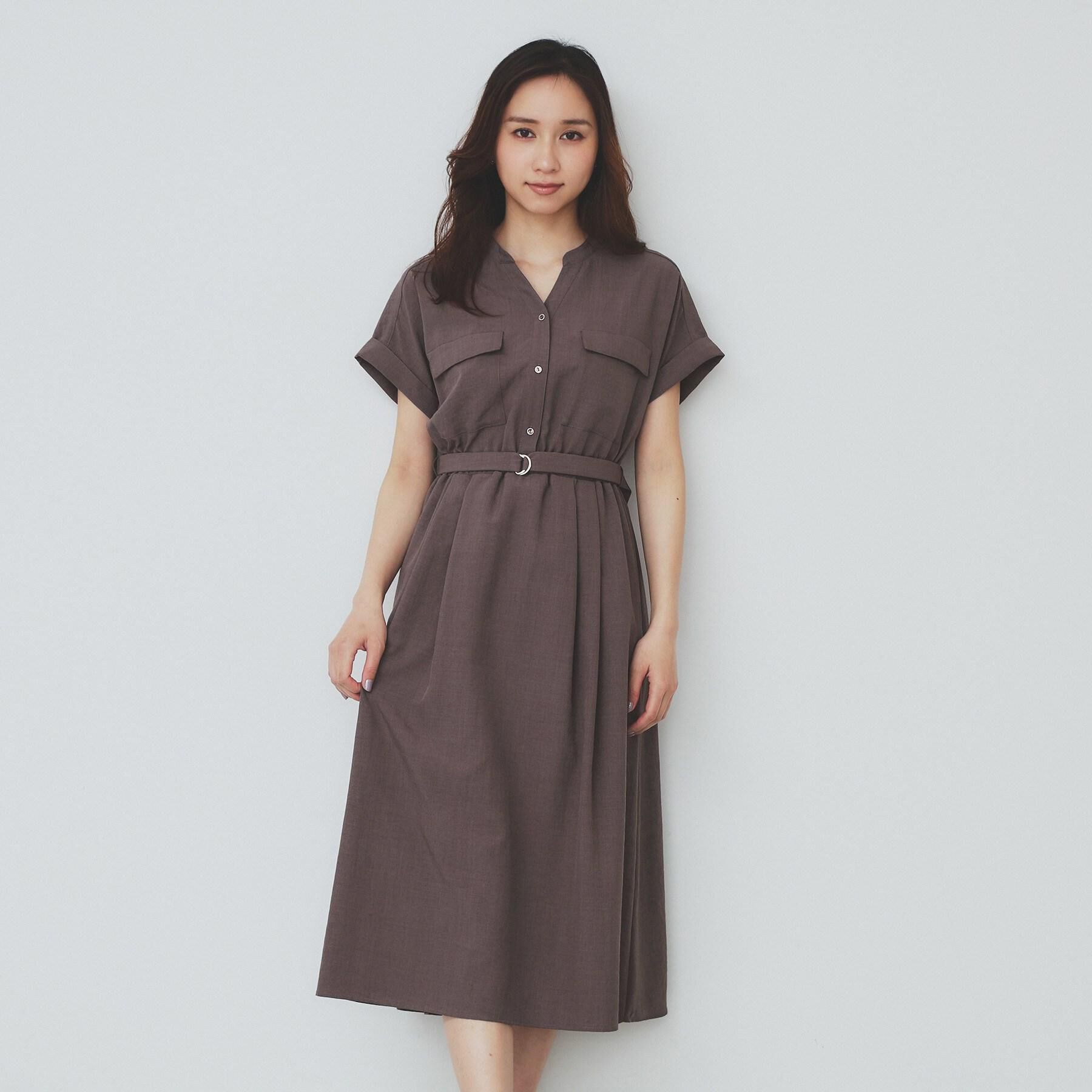 index「《7色展開/XS-LLサイズ》ダブルポケットスキッパーシャツワンピース【吸水速乾/防シワ/イージーア」|ワンピース|