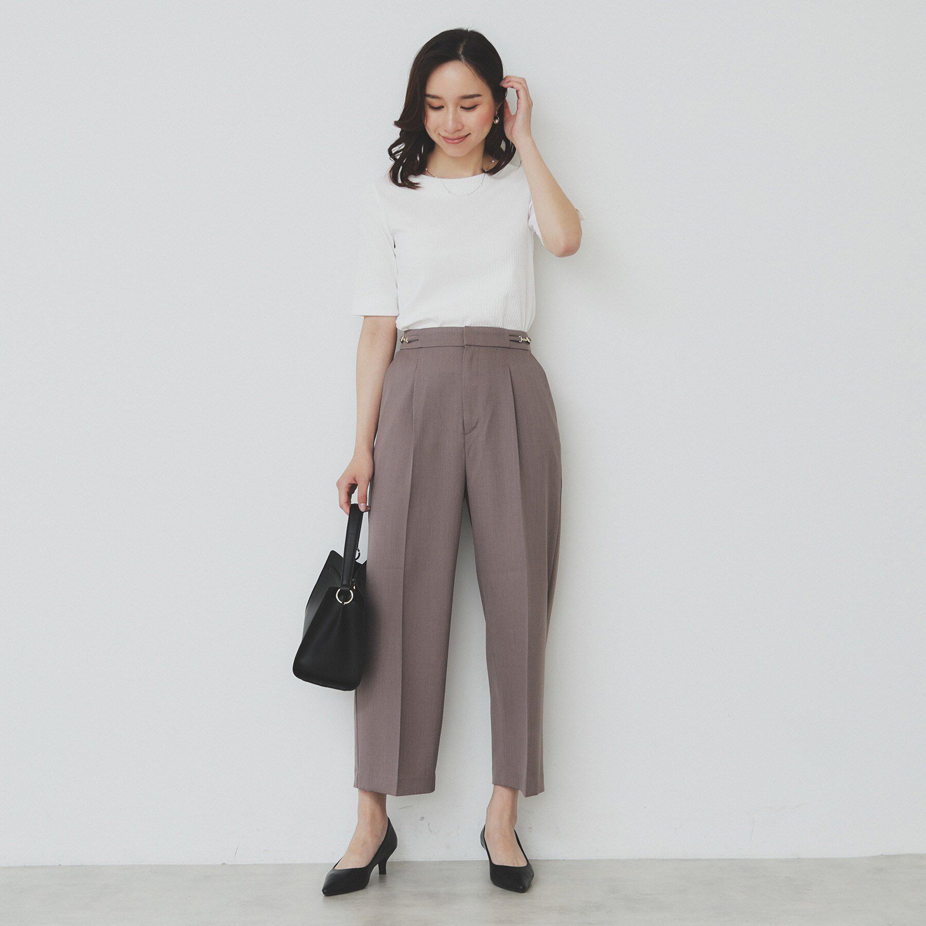 index「サイドビット付きストレッチワイドパンツ【洗濯機洗い可/吸水速乾/防シワ】」|その他|