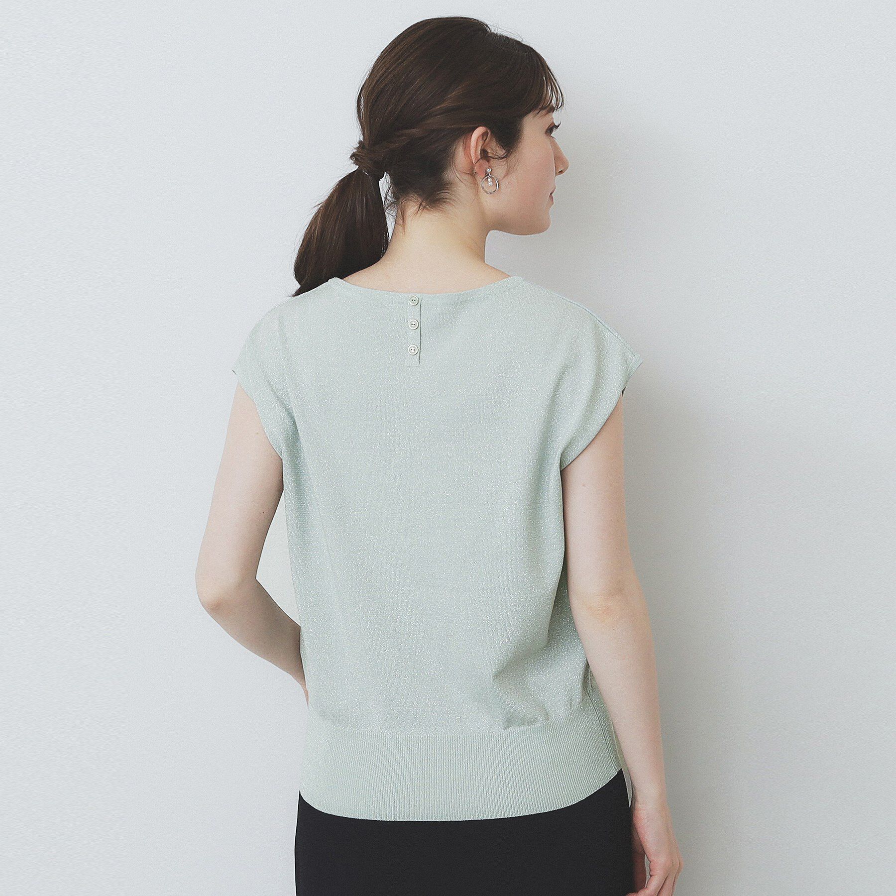 index「《XS-LLサイズ》フレンチスリーブニット【洗濯機洗い可/抗ピル】」|ニット・セーター|