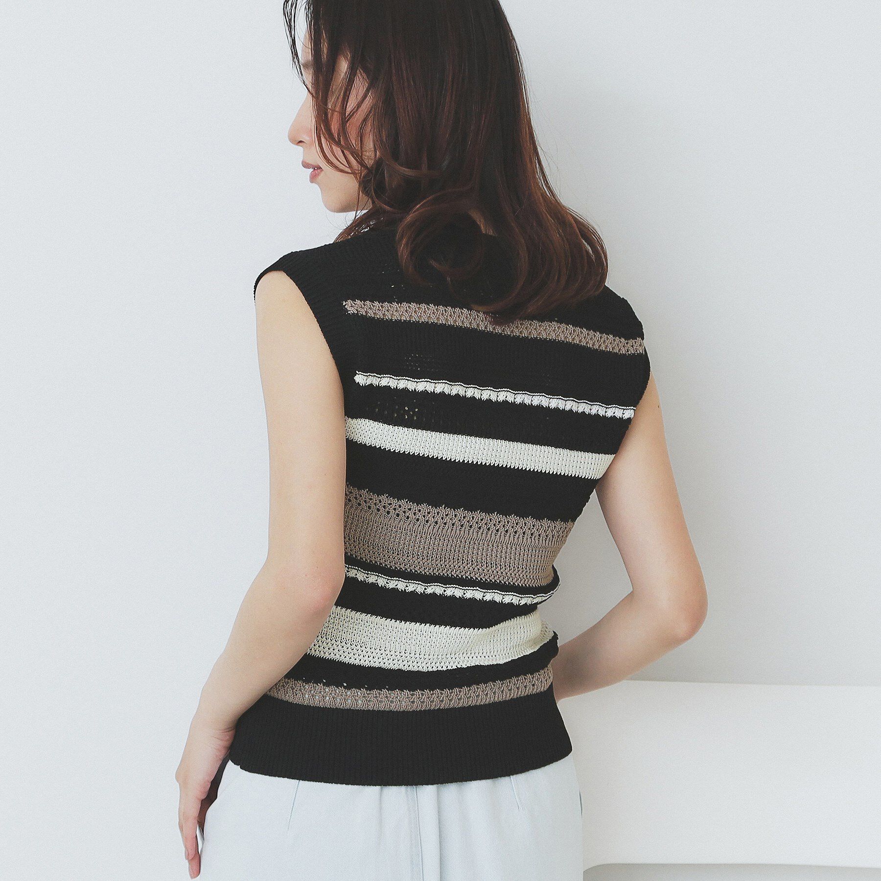 index「透かし編みノースリーブニット/セットアップ対応【洗濯機洗い可】」|ニット・セーター|