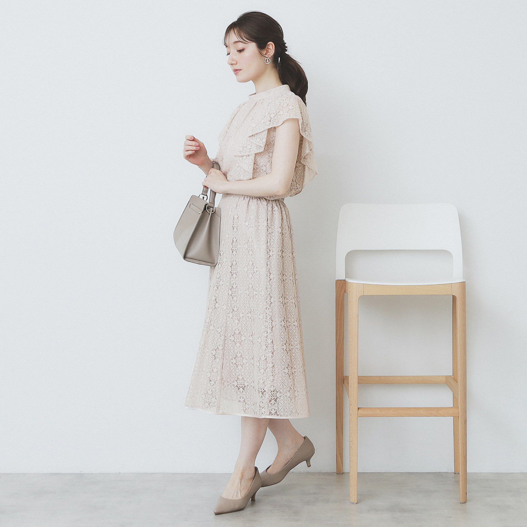 index「ジオメレースフレアスカート/セットアップ対応【洗濯機洗い可】」|スカート|