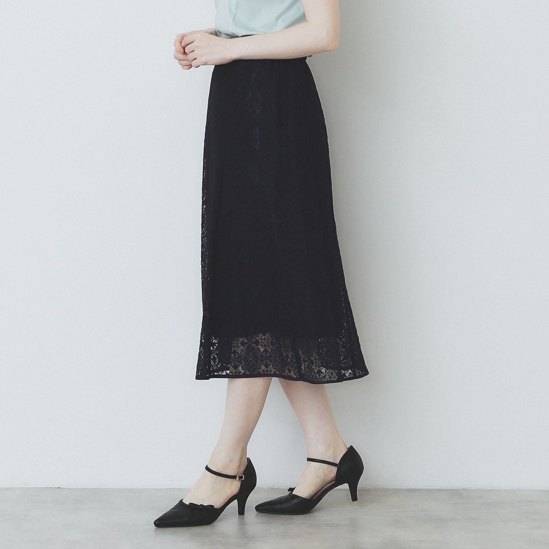 index「ジオメレースフレアスカート/セットアップ対応【洗濯機洗い可】」|スカート|