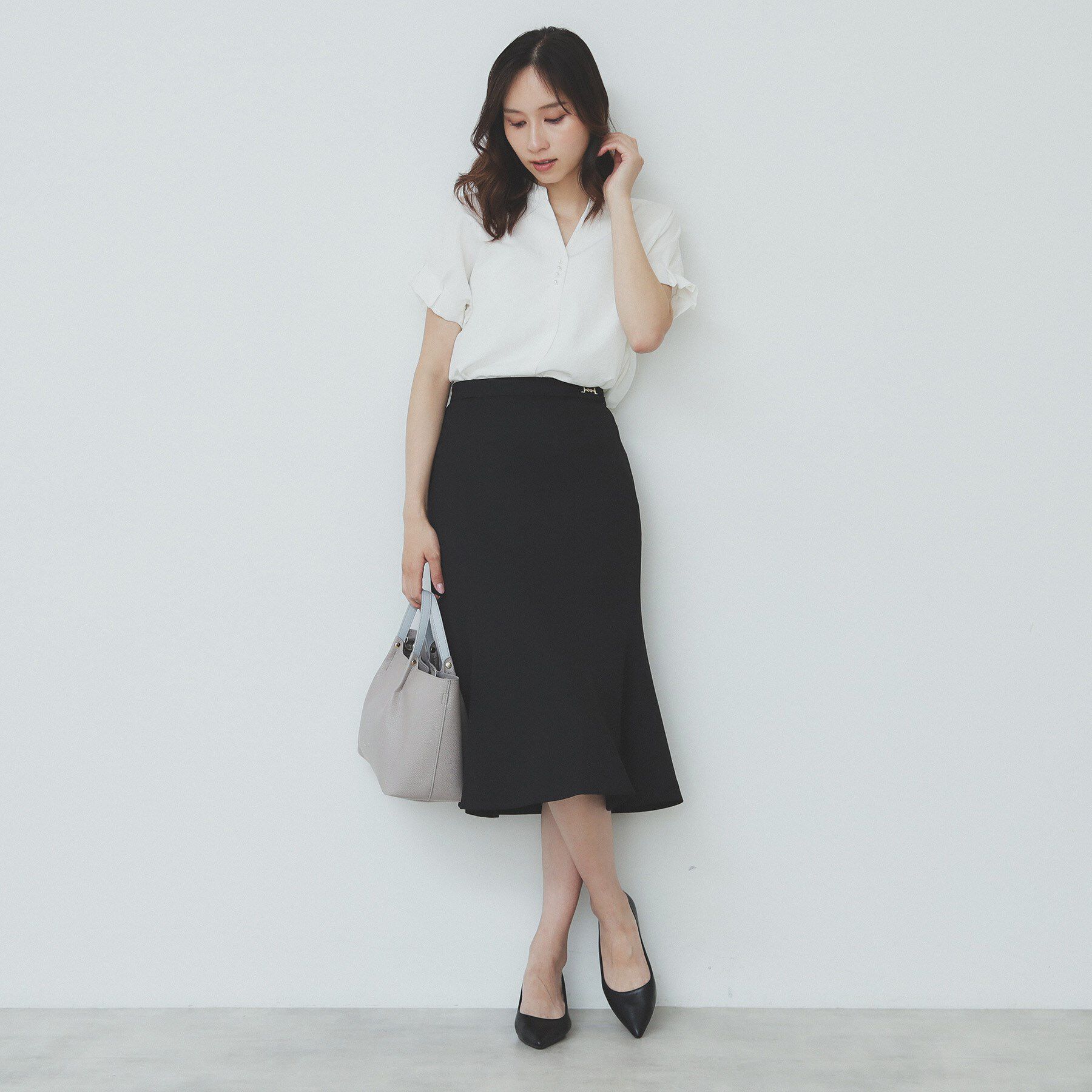 index「《7色展開/XS-LLサイズ》タックスリーブスキッパーブラウス【洗濯機洗い可/吸水速乾/抗ピル/防シ」|シャツ・ブラウス|