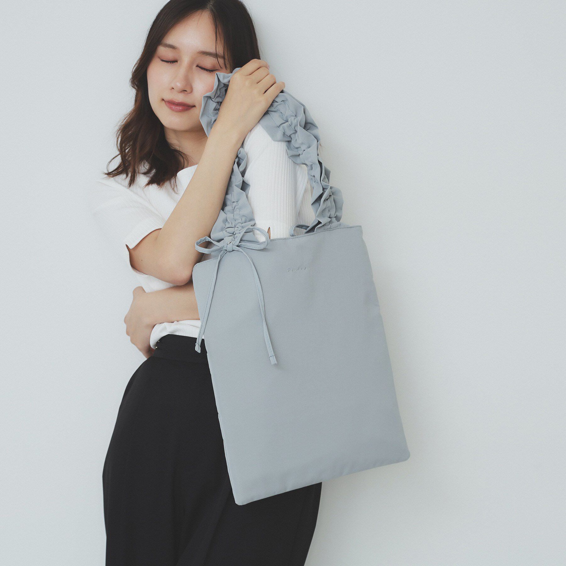 index「【A4サイズ収納可能】持ち手フリルトートバッグ」|トートバッグ|