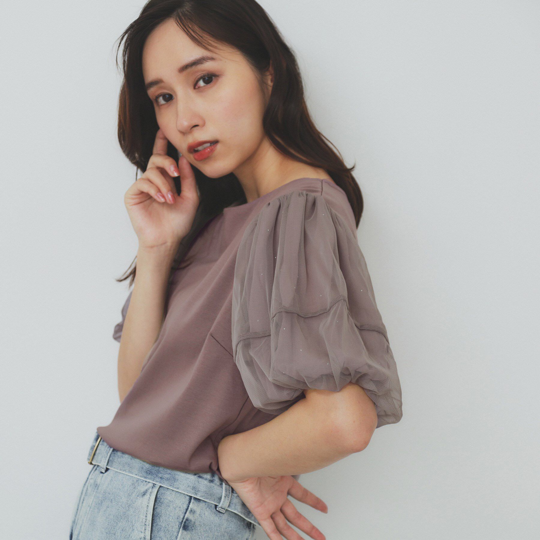 index「チュールドッキングバルーントップス【洗濯機洗い可/接触冷感】」|Tシャツ・カットソー|